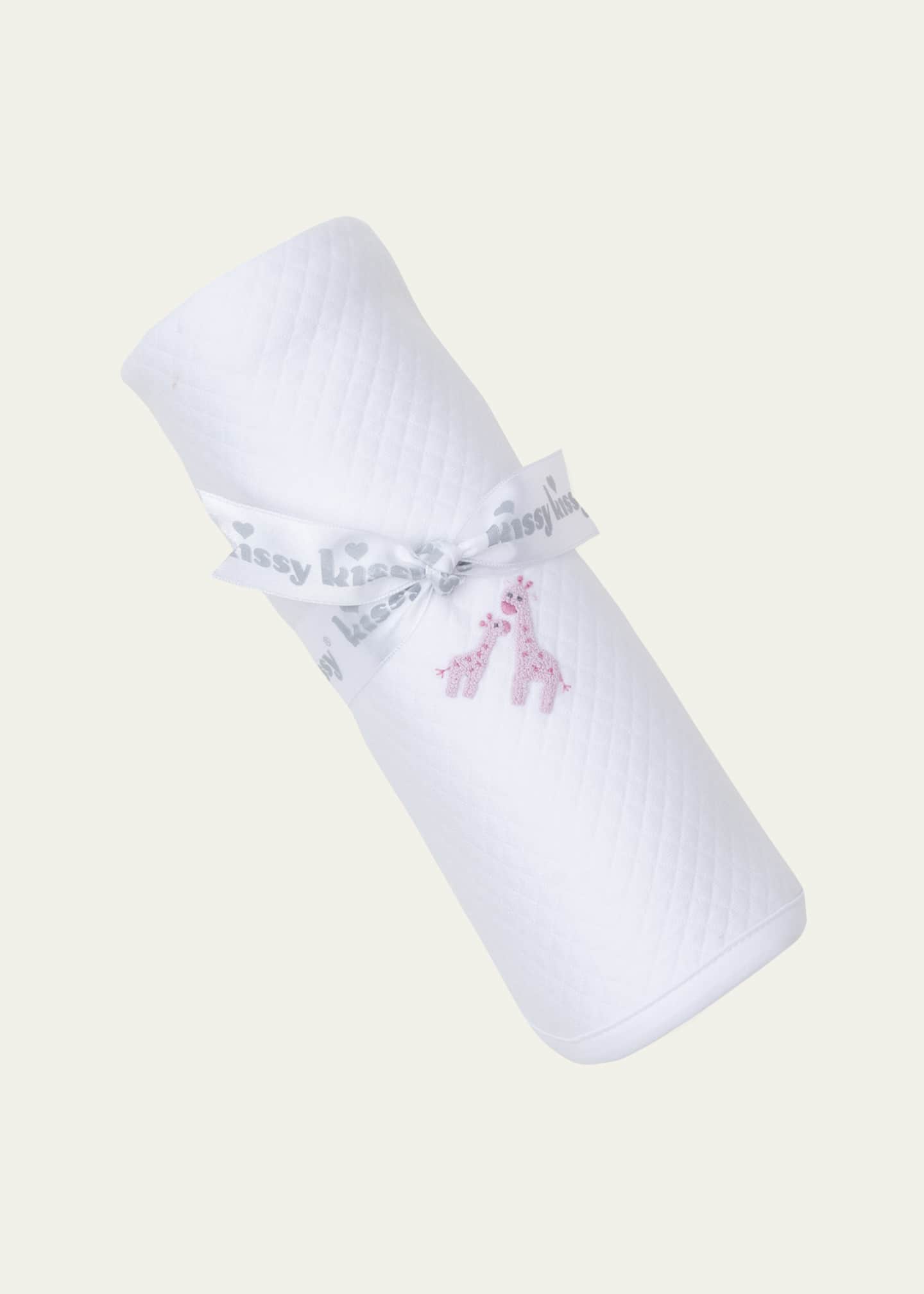 Kissy Kissy Girl's Premier Giraffe Glee Hand Embroidered Blanket Image 3 of 3