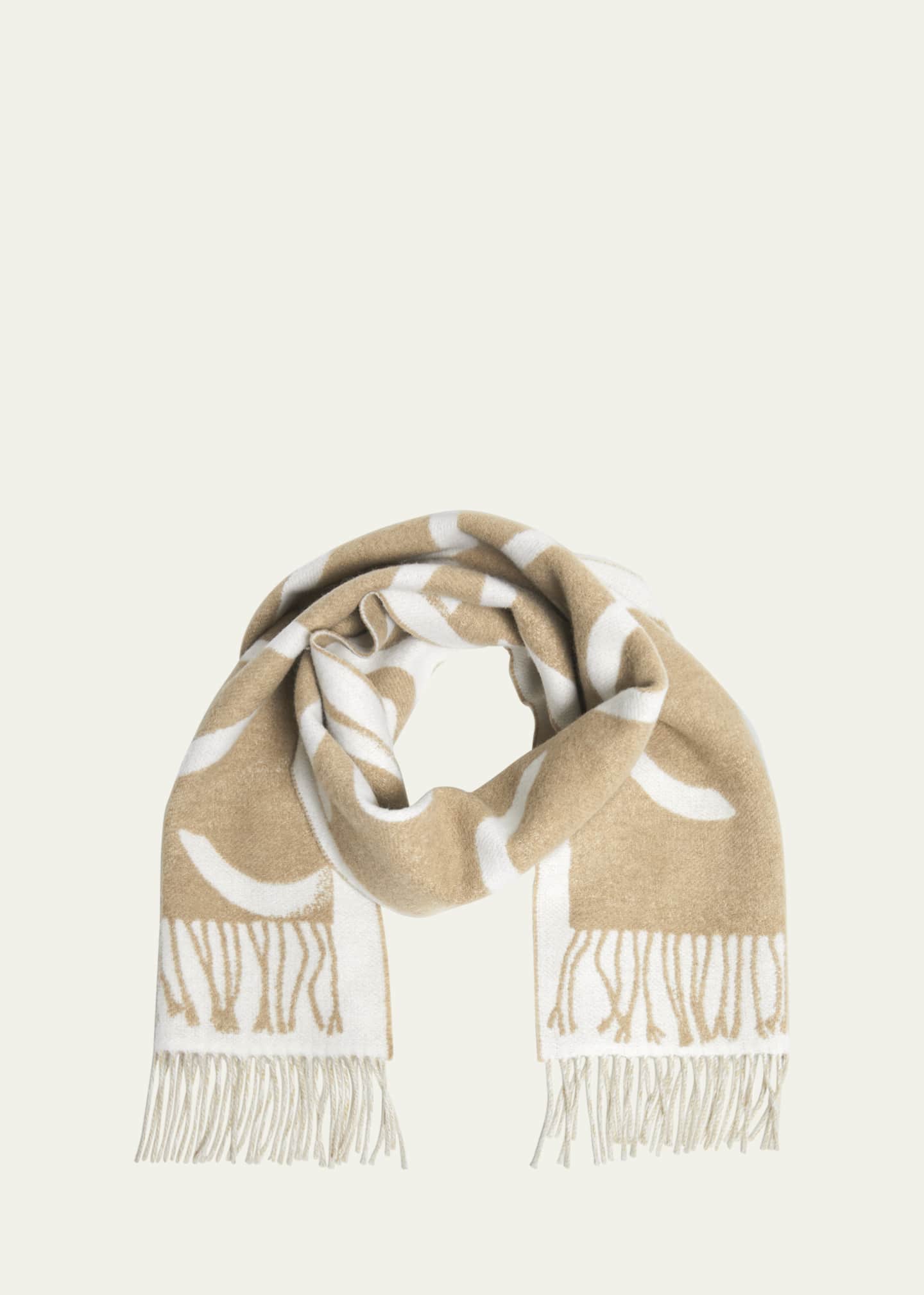 Loewe Anagram Scarf Print Wool & Cashmere Scarf Image 1 of 4
