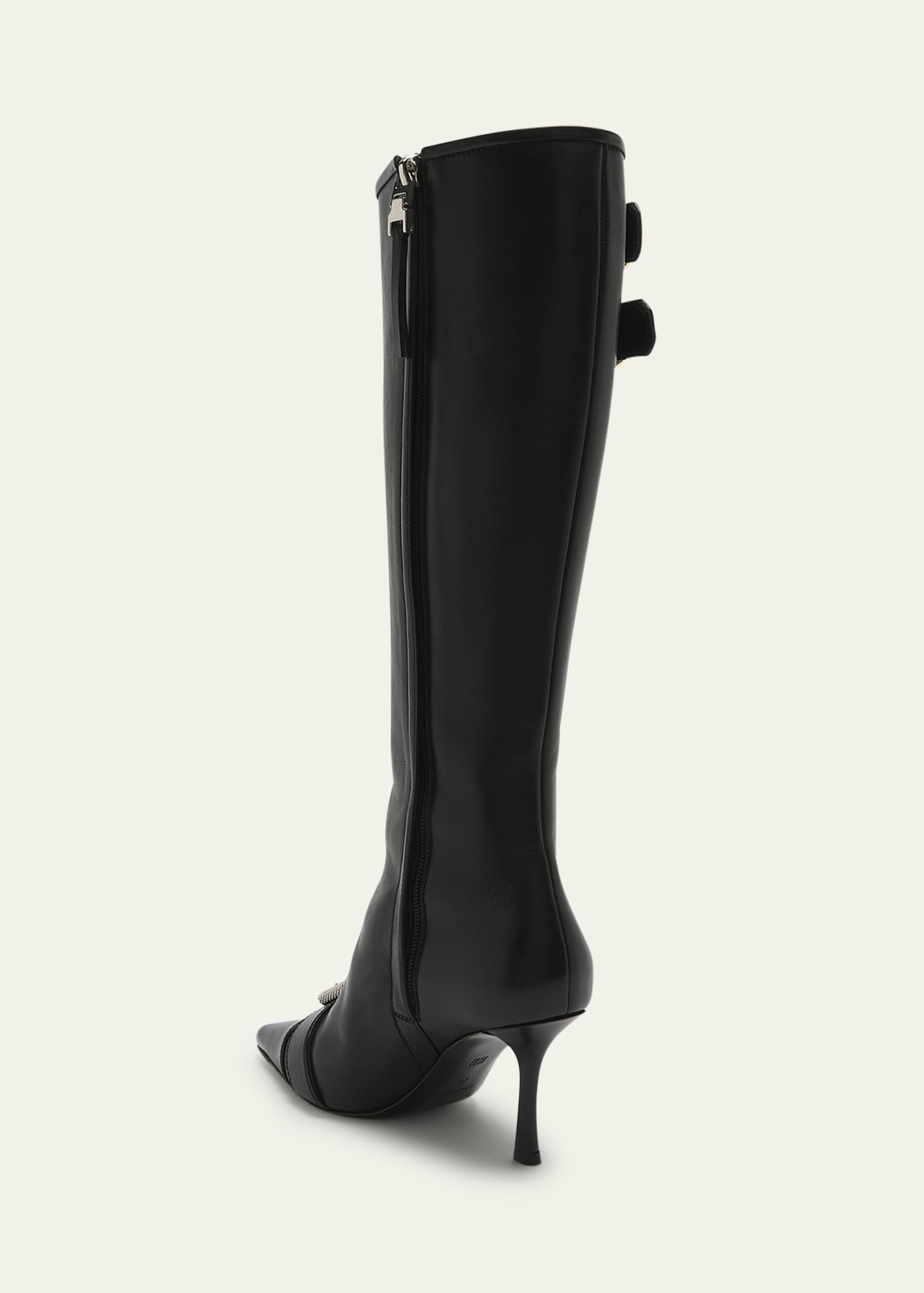 Givenchy Voyou Leather Buckle Knee Boots Image 4 of 5