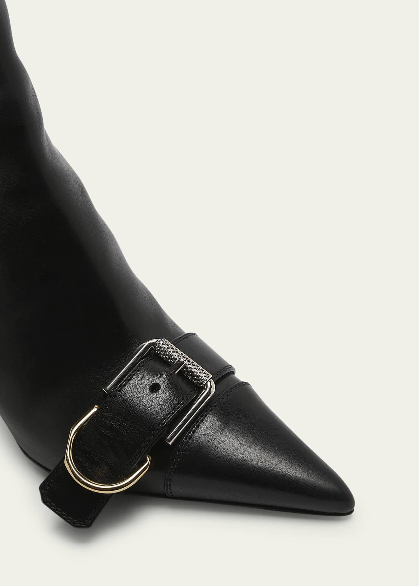 Givenchy Voyou Leather Buckle Knee Boots Image 5 of 5