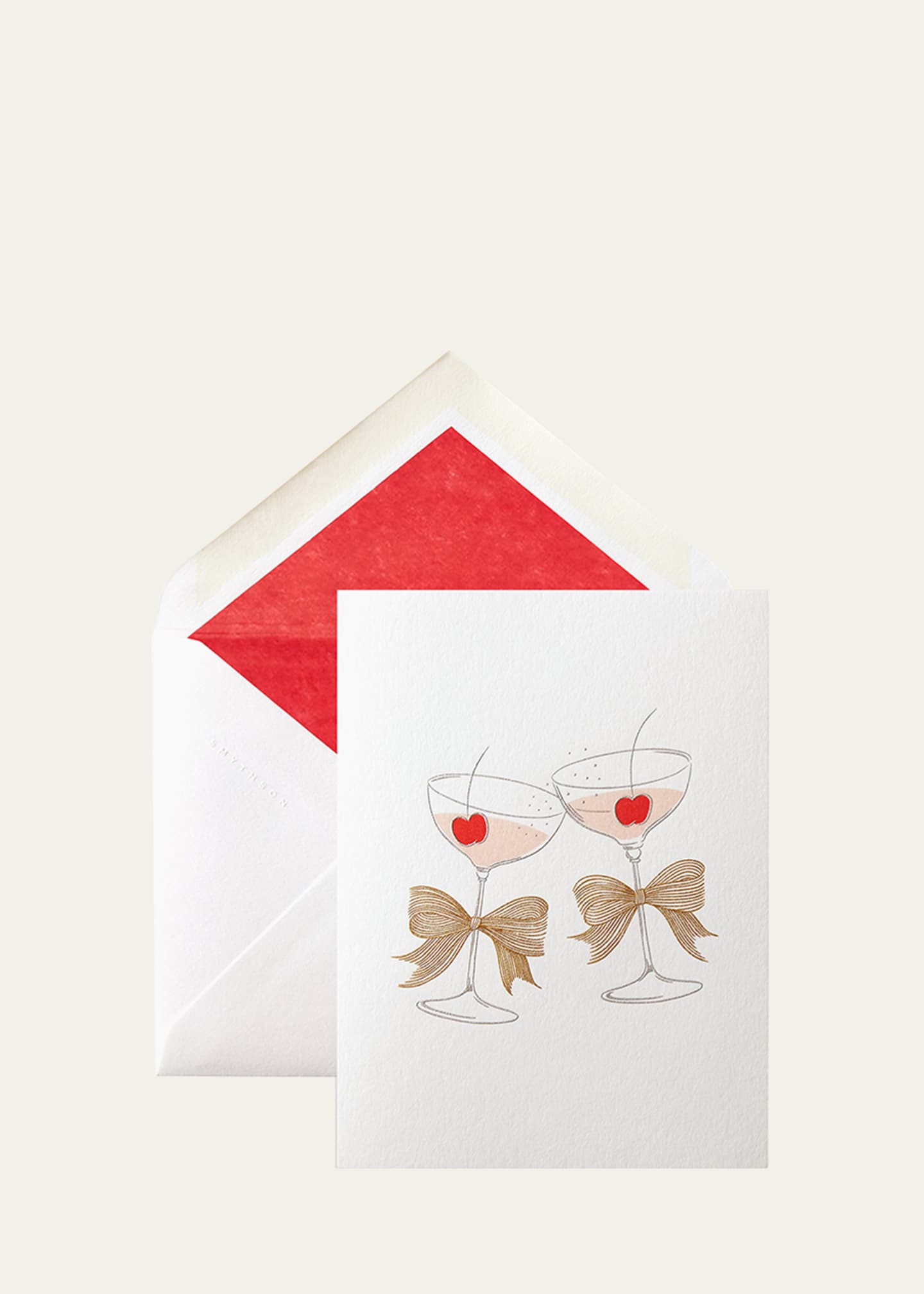 Smythson Martini Glass Folded Cards, Box of 6 Image 1 of 2