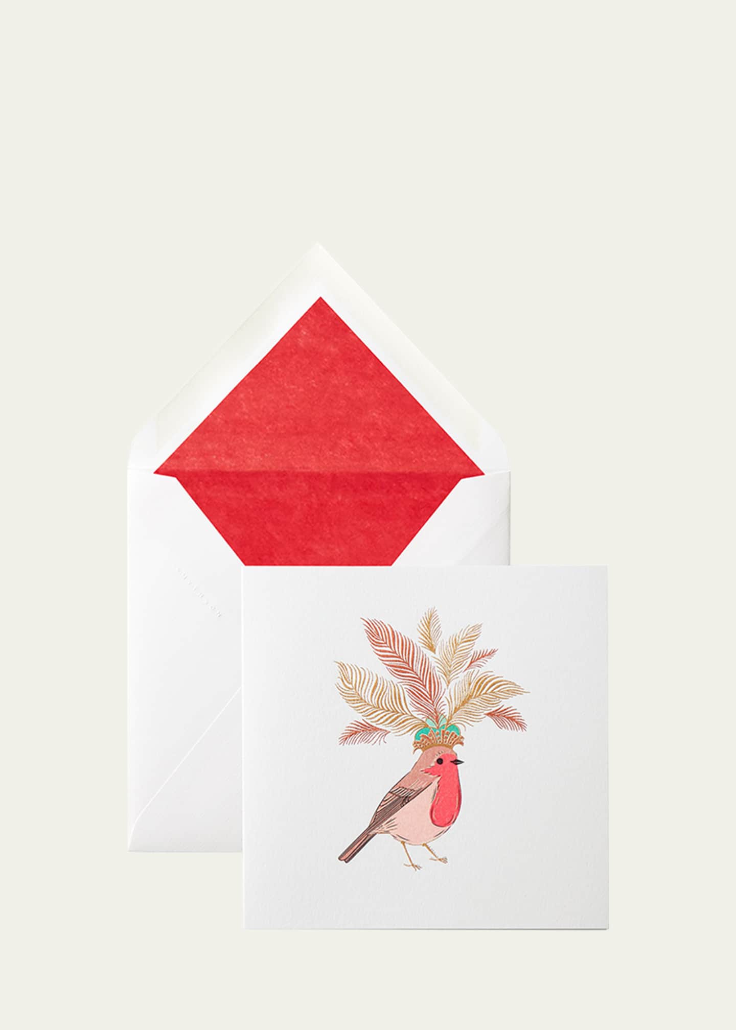 Smythson Robin Folded Cards, Set of 10 Image 1 of 3