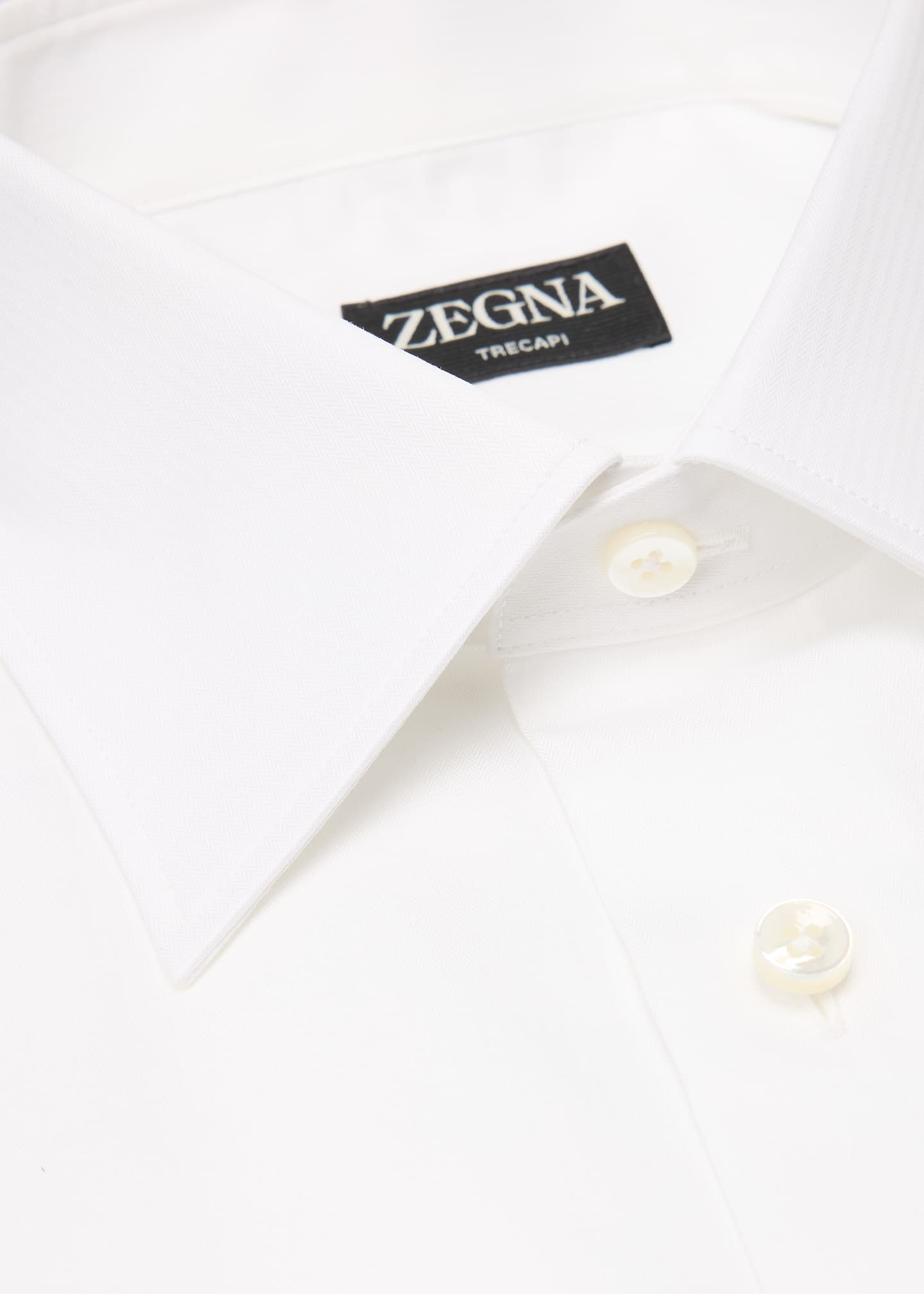 ZEGNA Men's Trecapi Cotton Micro-Herringbone Dress Shirt Image 2 of 2