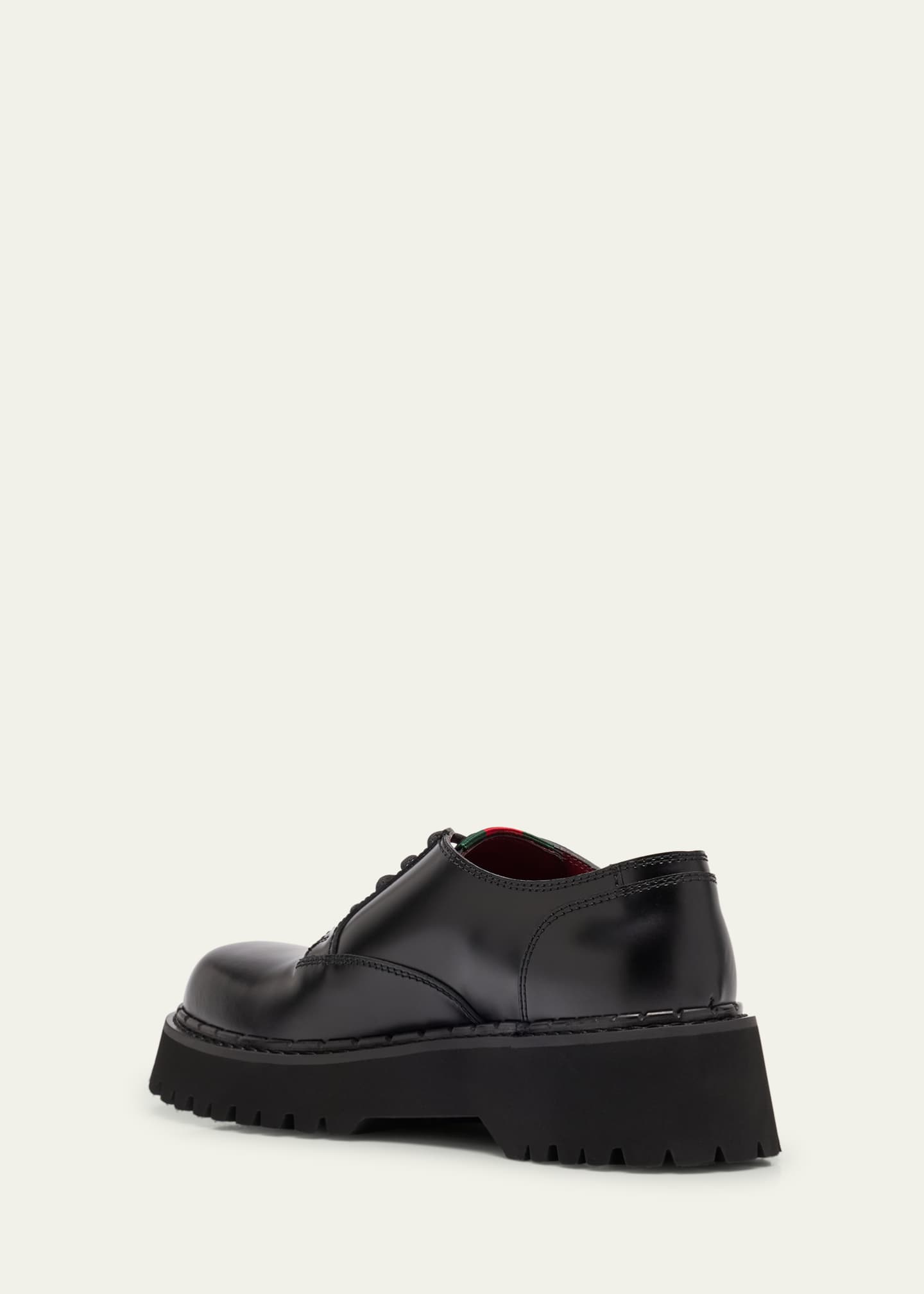 Gucci Thea Leather Web Derby Loafers Image 2 of 4
