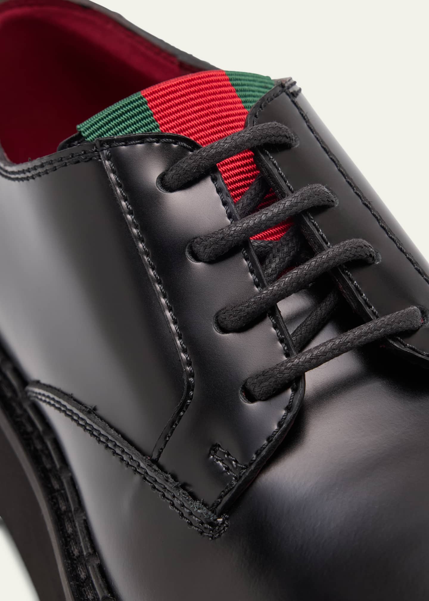 Gucci Thea Leather Web Derby Loafers Image 4 of 4