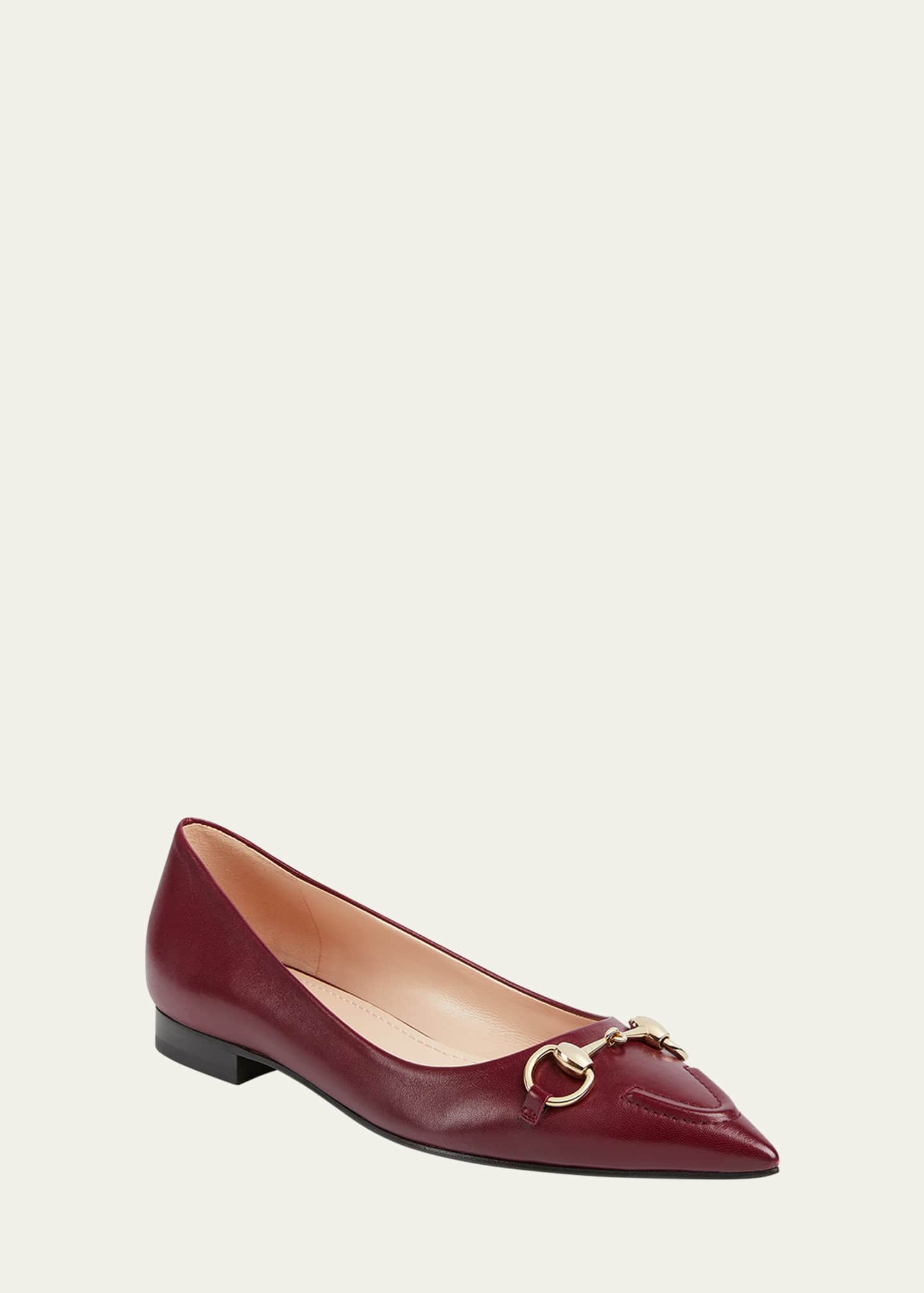 Gucci Erin Leather Horsebit Ballerina Flats Image 2 of 5