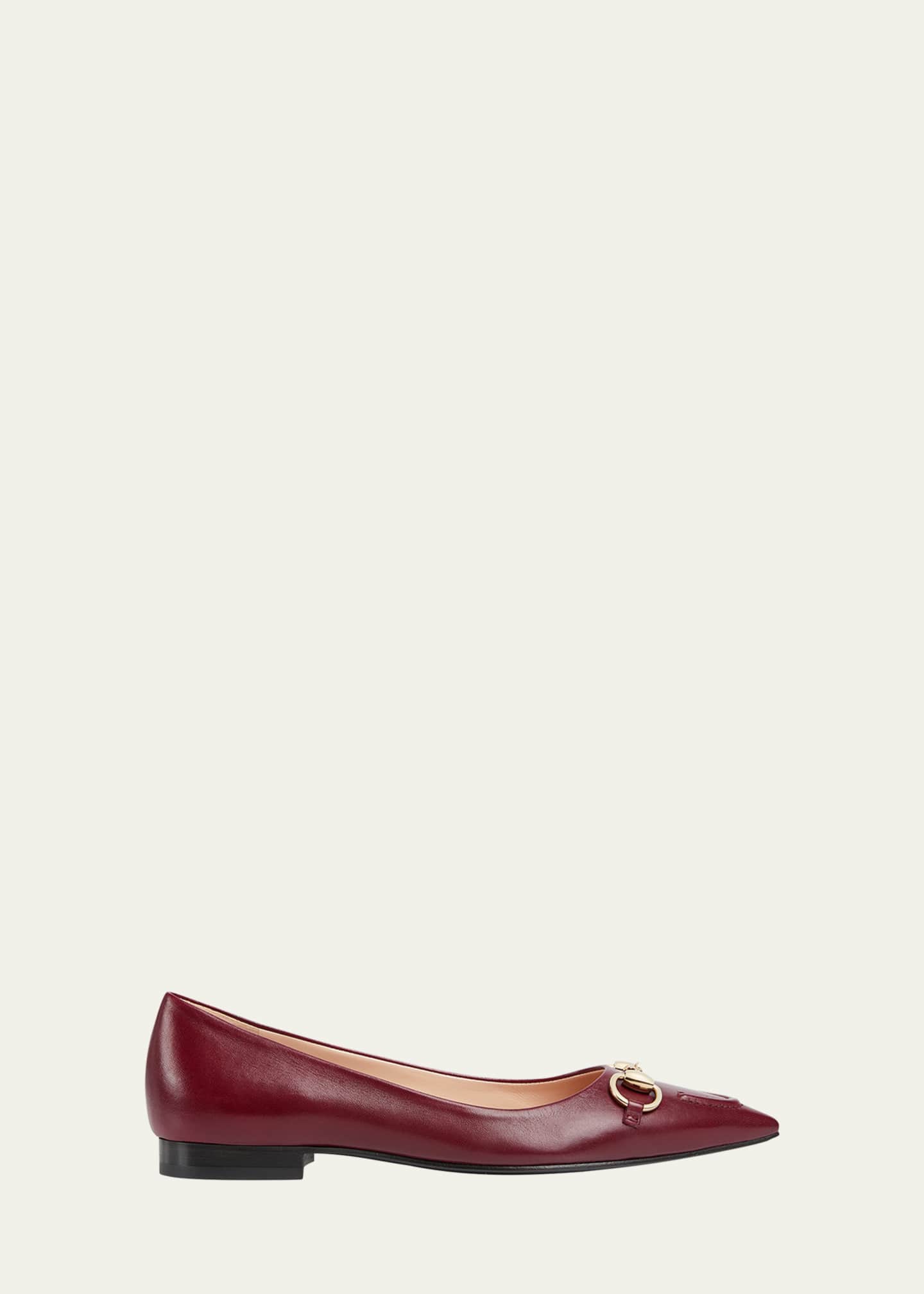 Gucci Erin Leather Horsebit Ballerina Flats Image 1 of 5