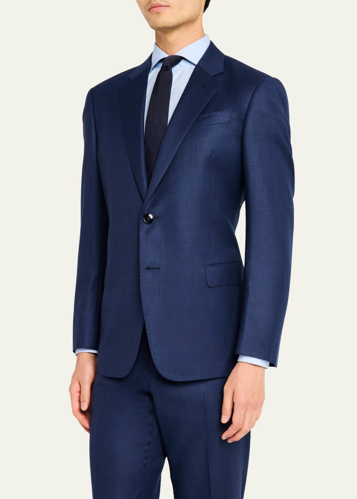 Giorgio Armani Men's Textured Solid Suit Image 4 of 8