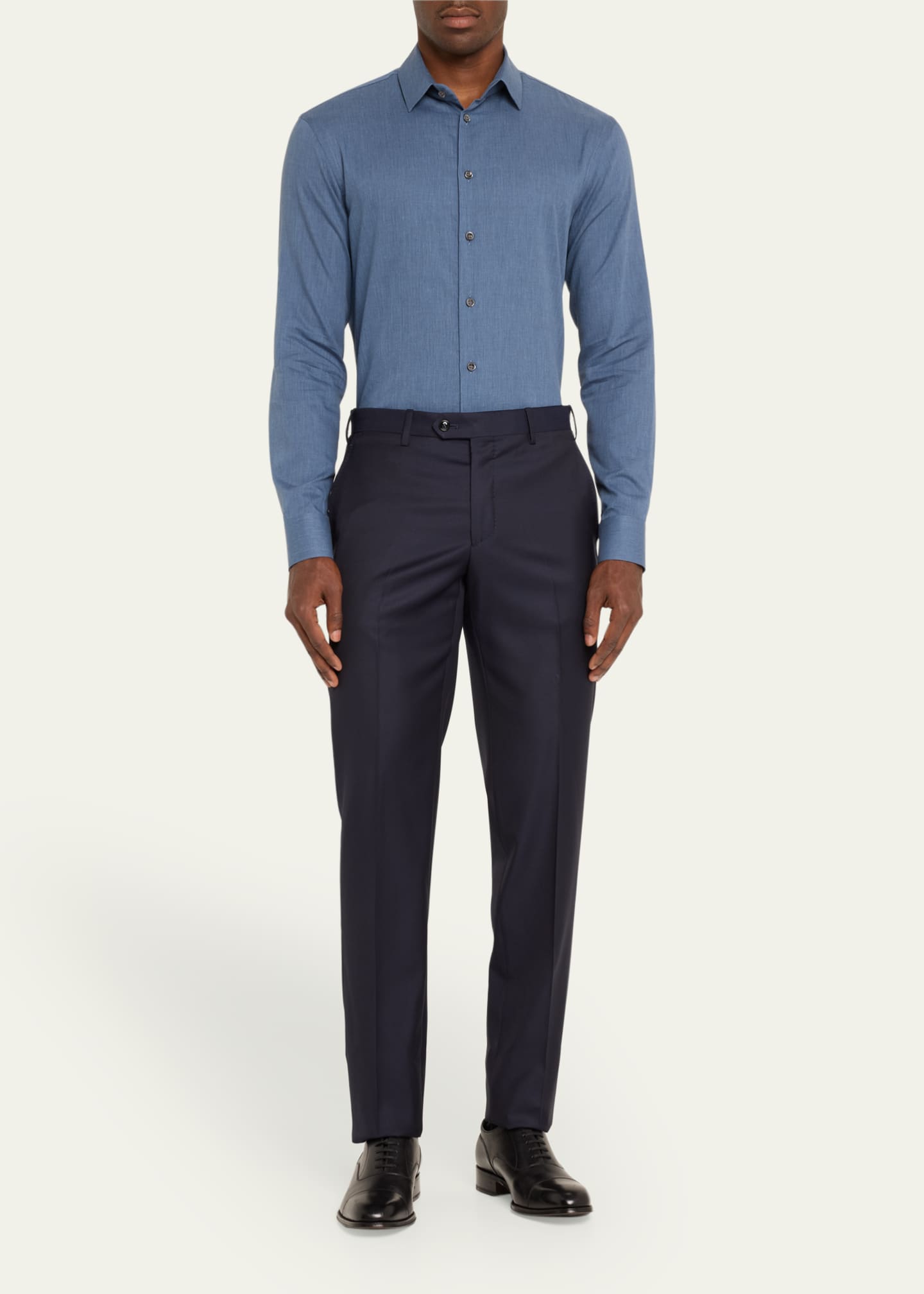 Giorgio Armani Men's Tonal Chevron Sport Shirt Image 2 of 5