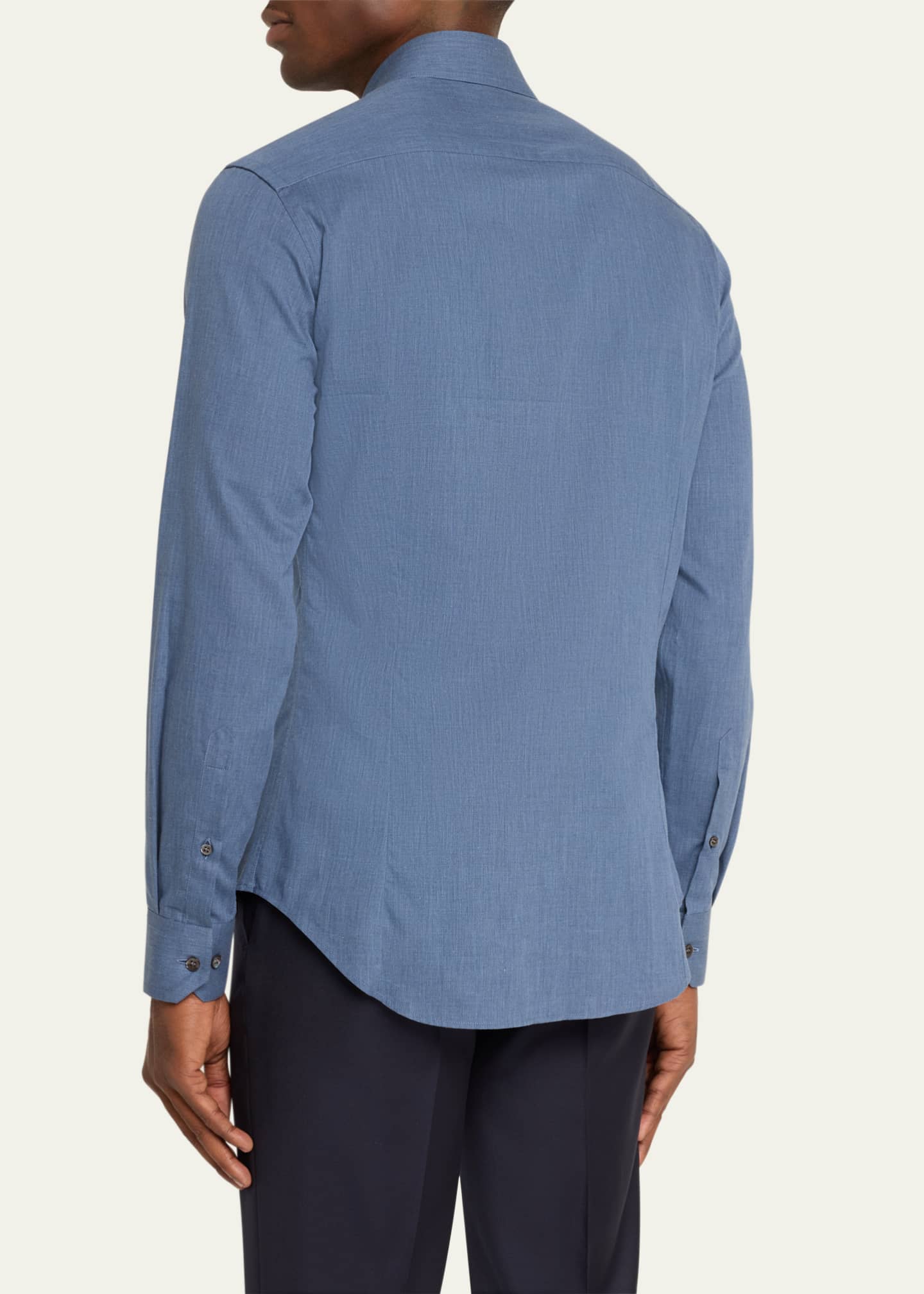 Giorgio Armani Men's Tonal Chevron Sport Shirt Image 3 of 5