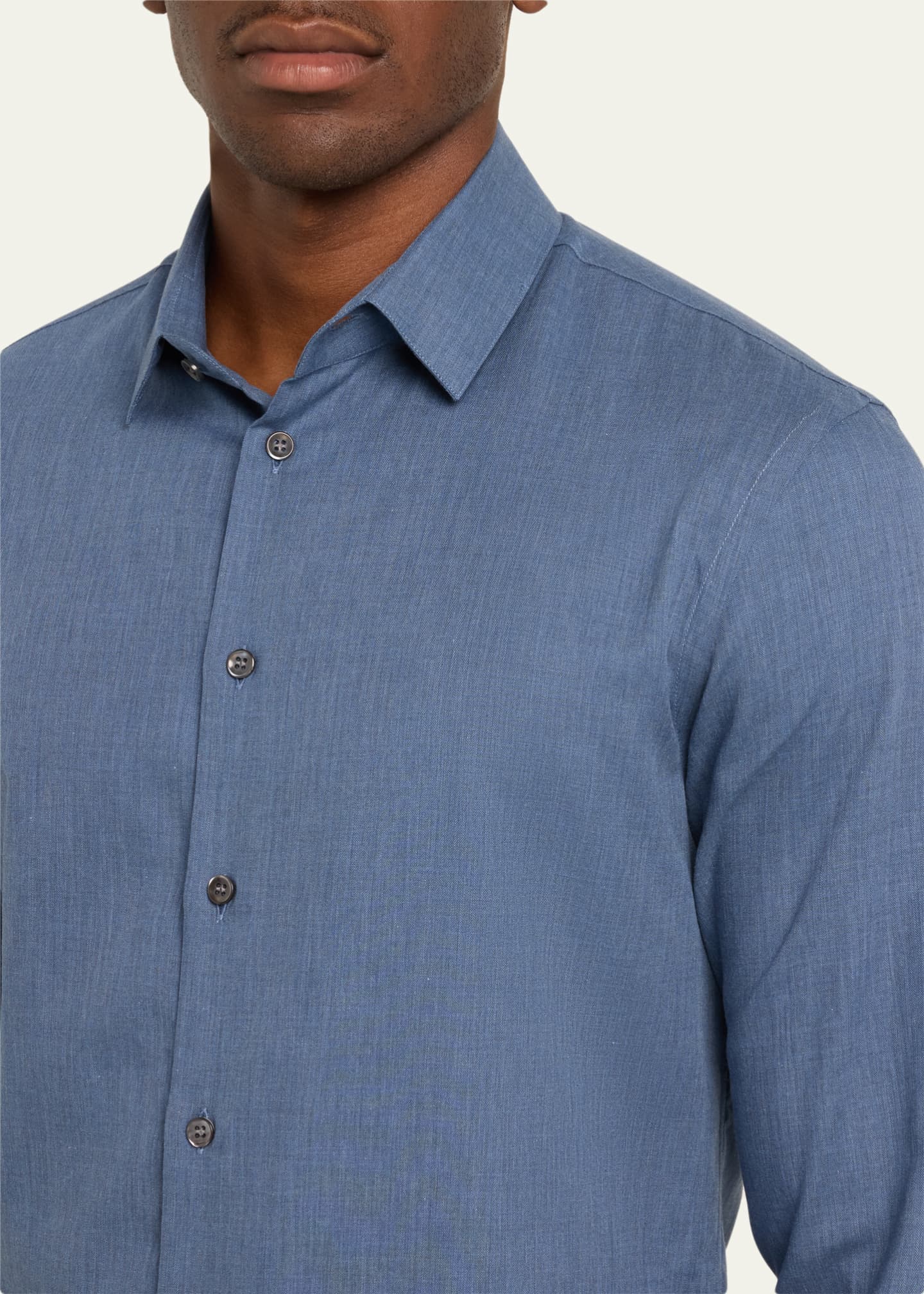 Giorgio Armani Men's Tonal Chevron Sport Shirt Image 5 of 5
