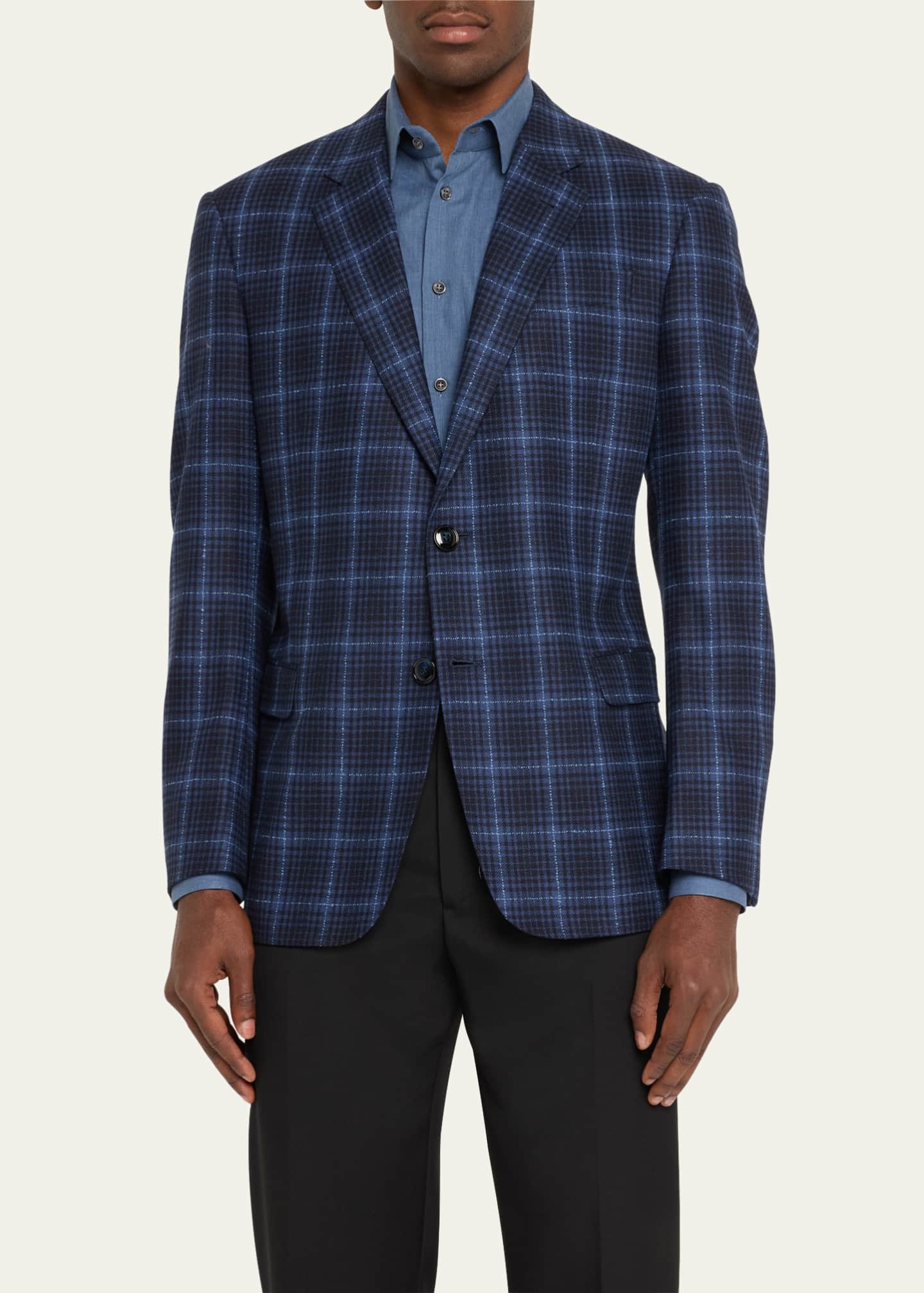 Giorgio Armani Men's Plaid Windowpane Sport Coat Image 4 of 5