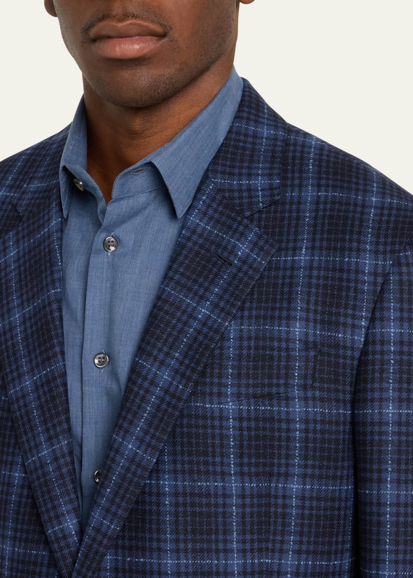 Giorgio Armani Men's Plaid Windowpane Sport Coat Image 5 of 5
