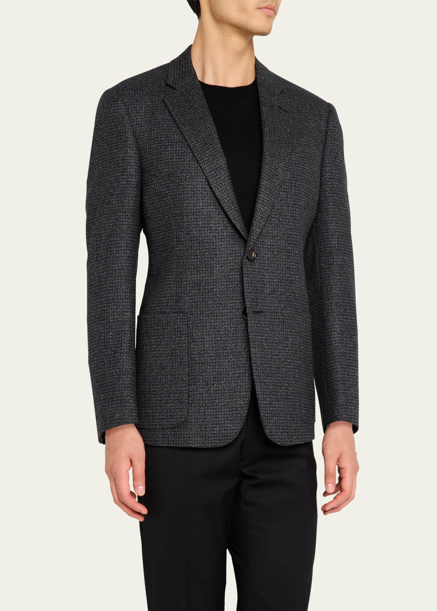 Giorgio Armani Men's Melange Patch-Pocket Sport Coat Image 4 of 8