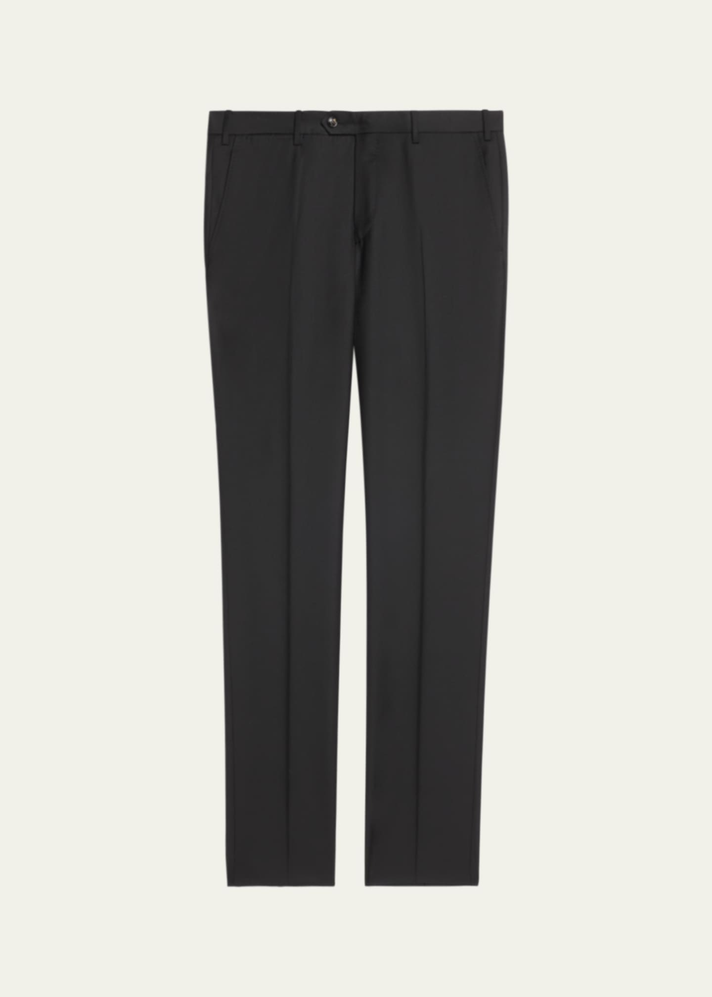 Giorgio Armani Men's Flat-Front Wool Trousers Image 1 of 5