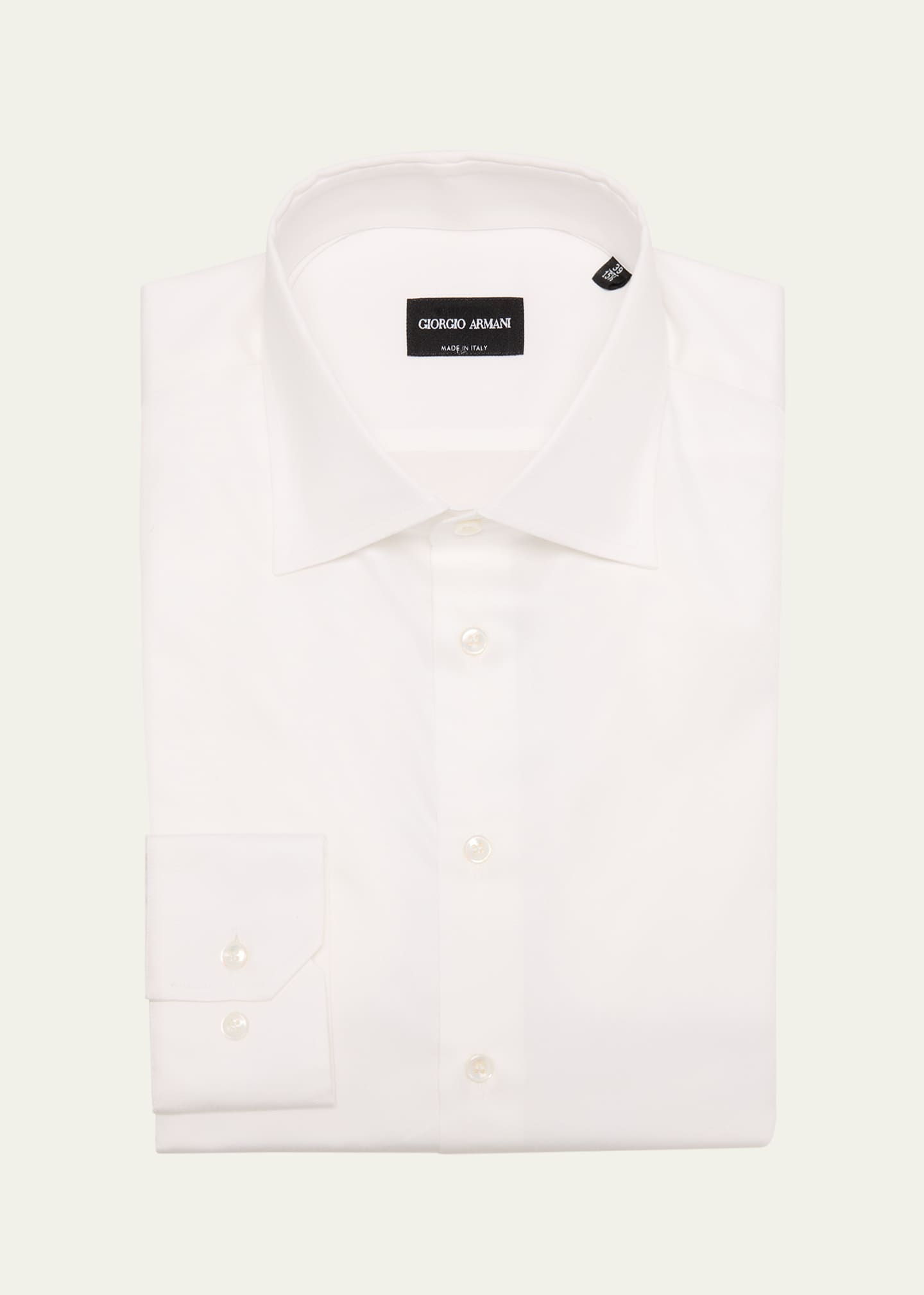 Giorgio Armani Men's Solid Cotton Dress Shirt Image 1 of 2