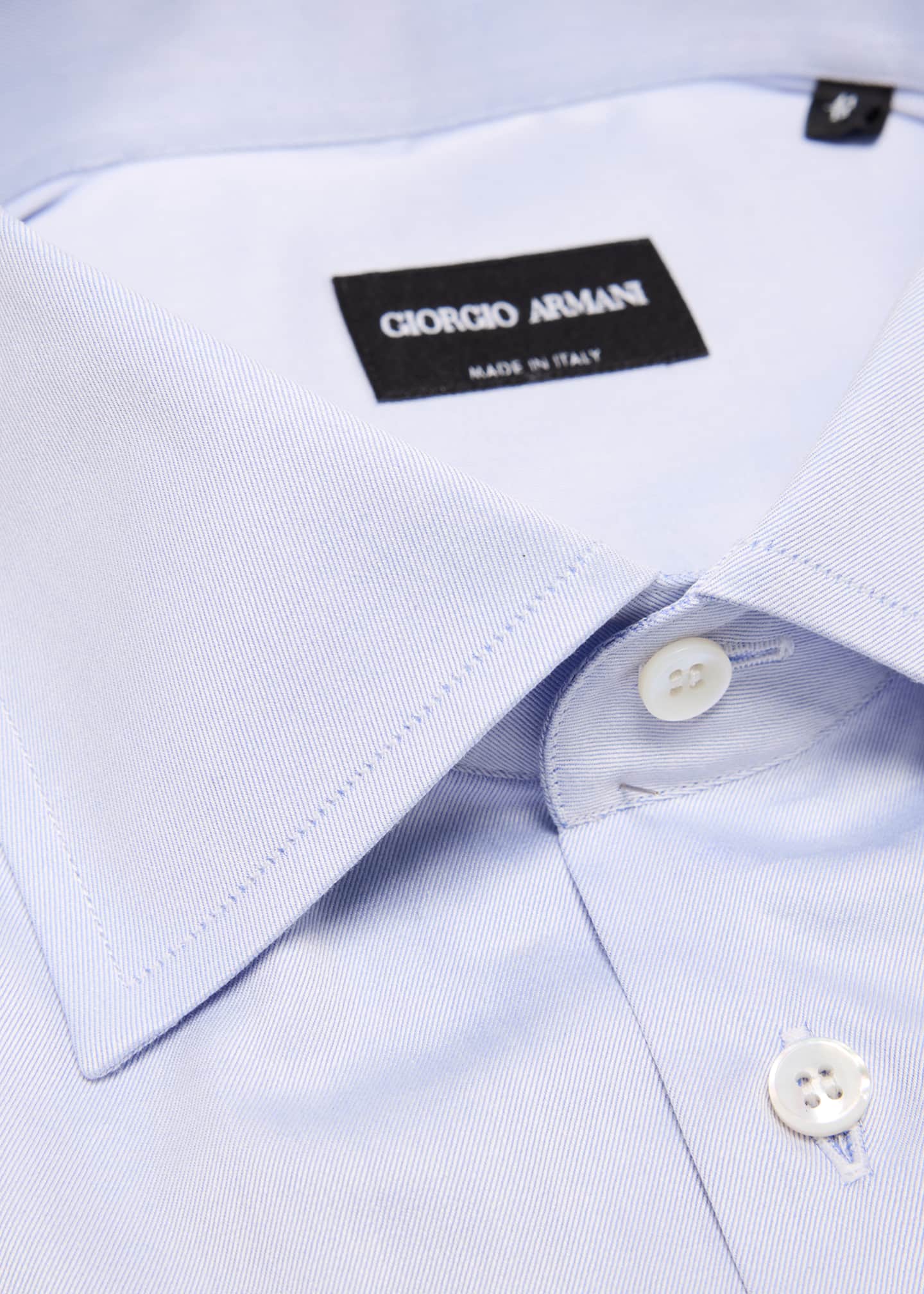 Giorgio Armani Men's Solid Cotton Dress Shirt Image 2 of 2