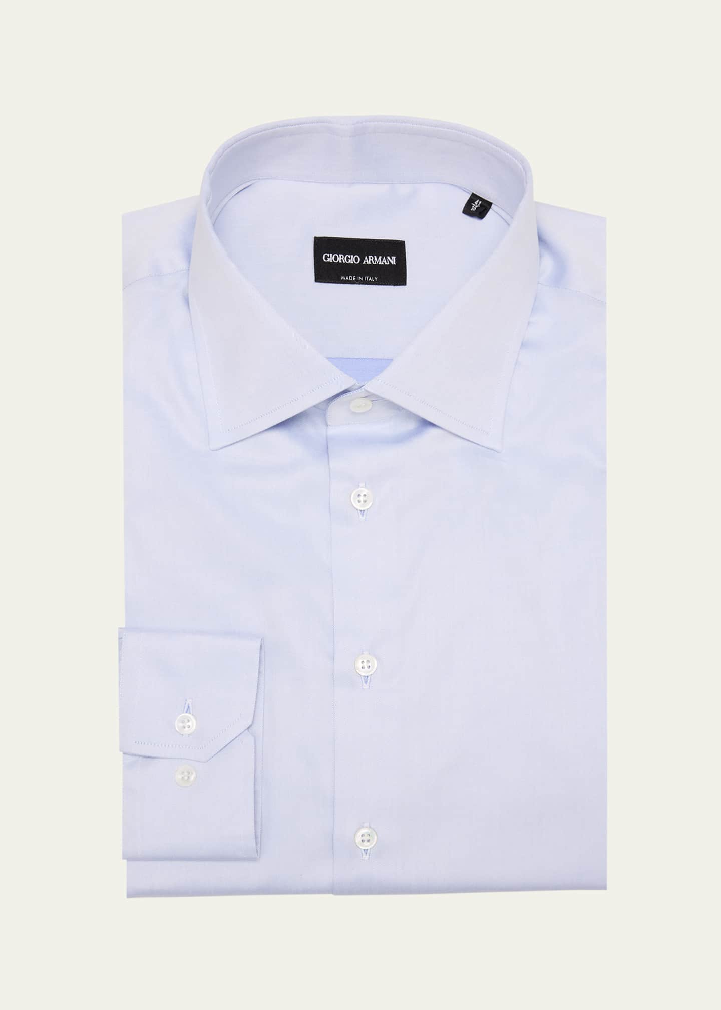 Giorgio Armani Men's Solid Cotton Dress Shirt Image 1 of 2