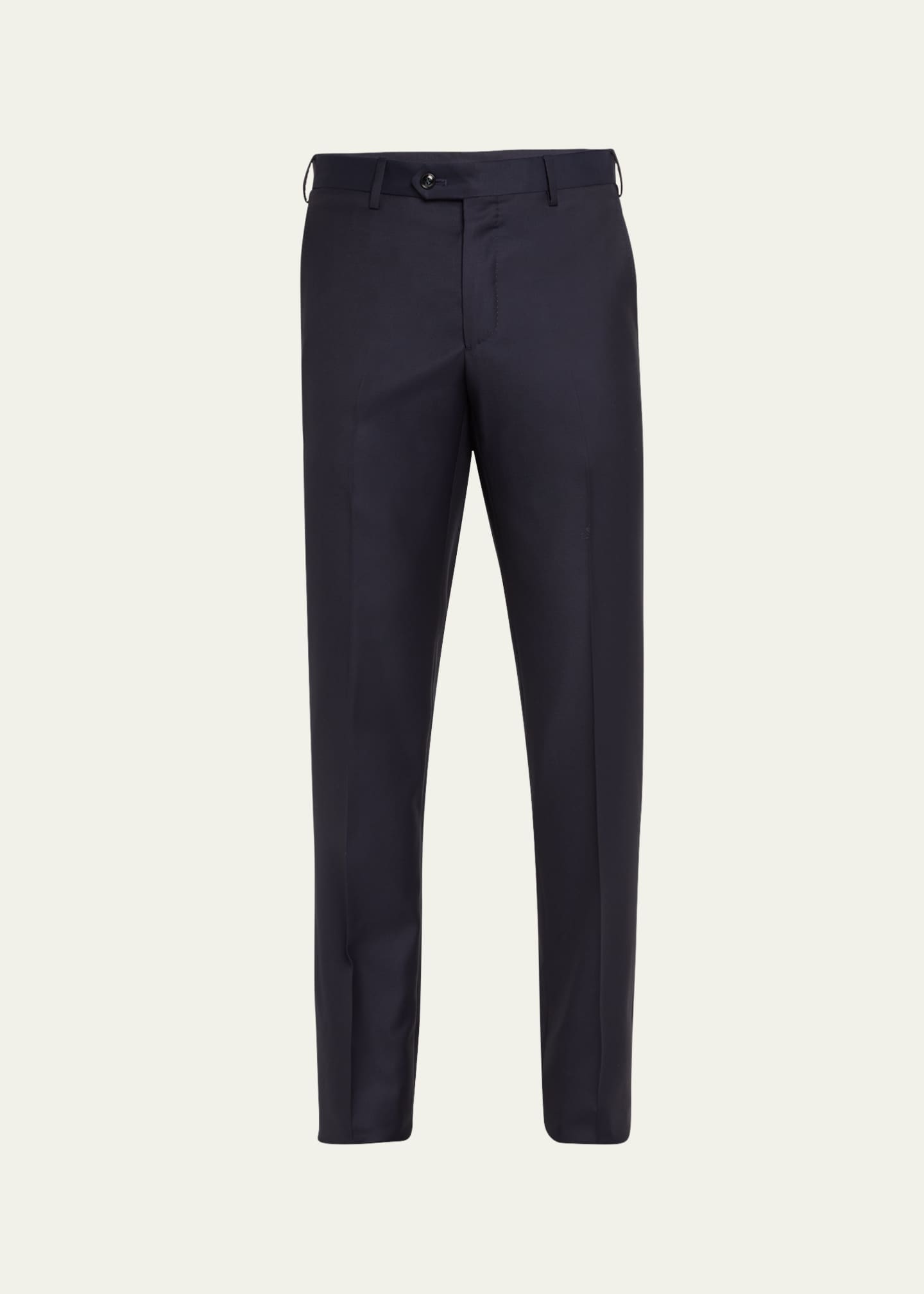 Giorgio Armani Men's Solid Wool Flat-Front Trousers Image 1 of 5