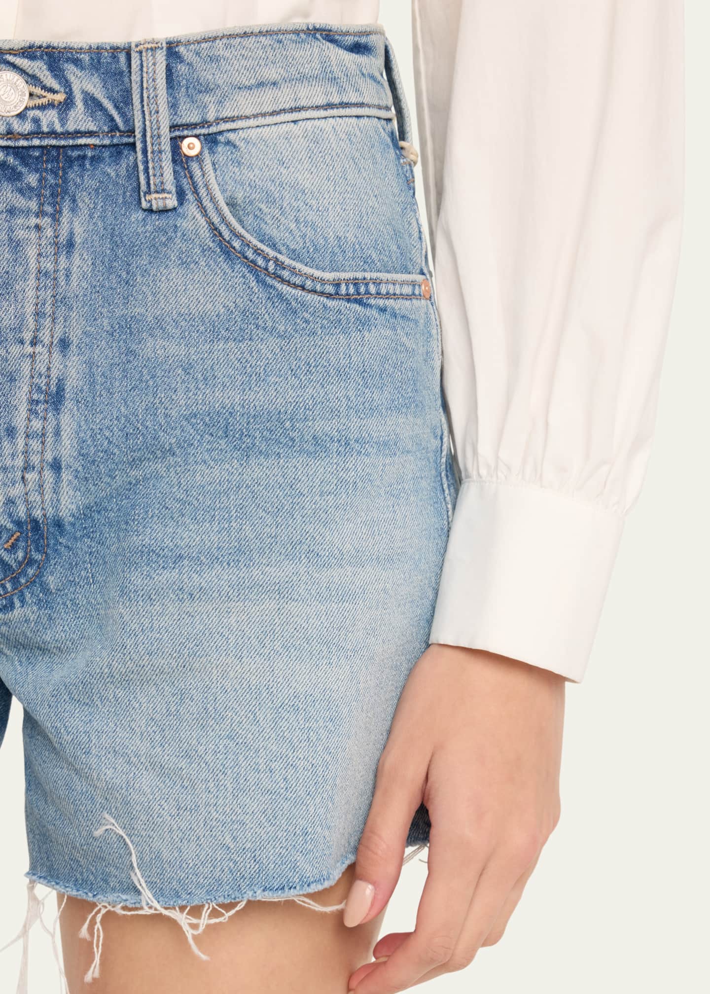 MOTHER The Skipper Short N Long Fray Denim Shorts Image 5 of 5