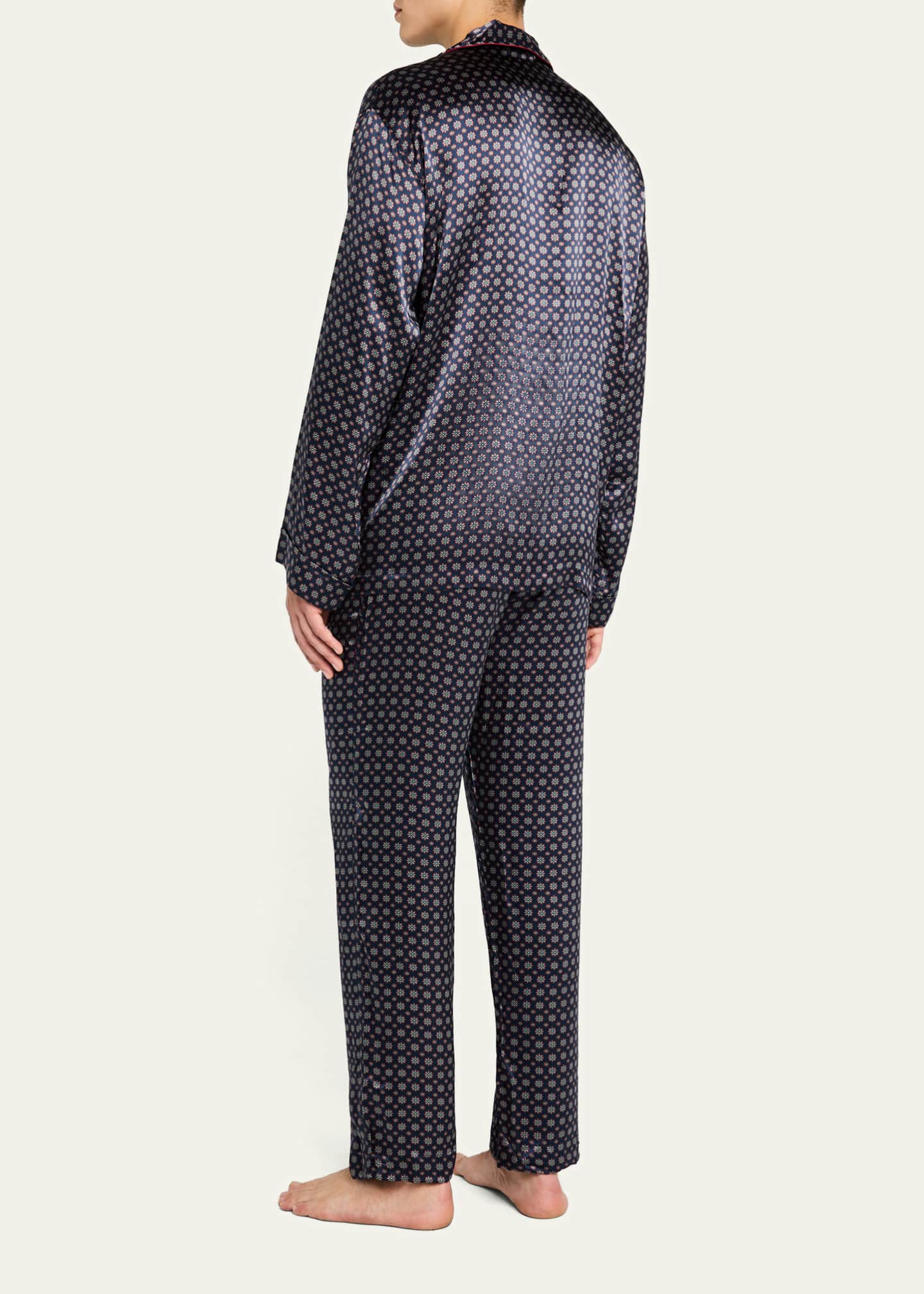 Emanuele Maffeis Men's Silk Medallion Long Pajama Set Image 3 of 5