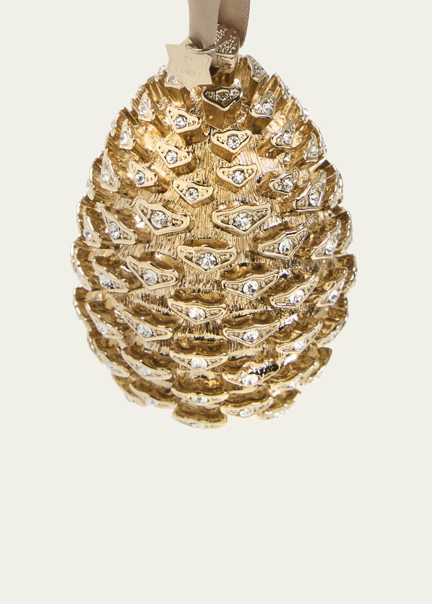 L'Objet Pinecone 24K Gold-Plated Christmas Ornament Image 2 of 2