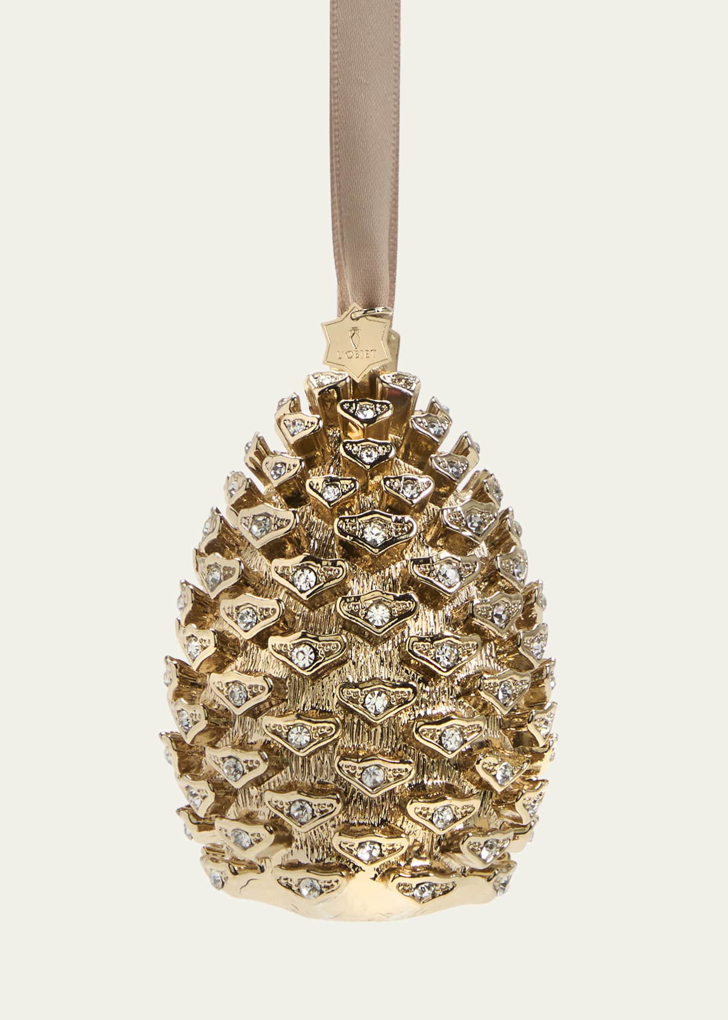 L'Objet Pinecone 24K Gold-Plated Christmas Ornament Image 1 of 2