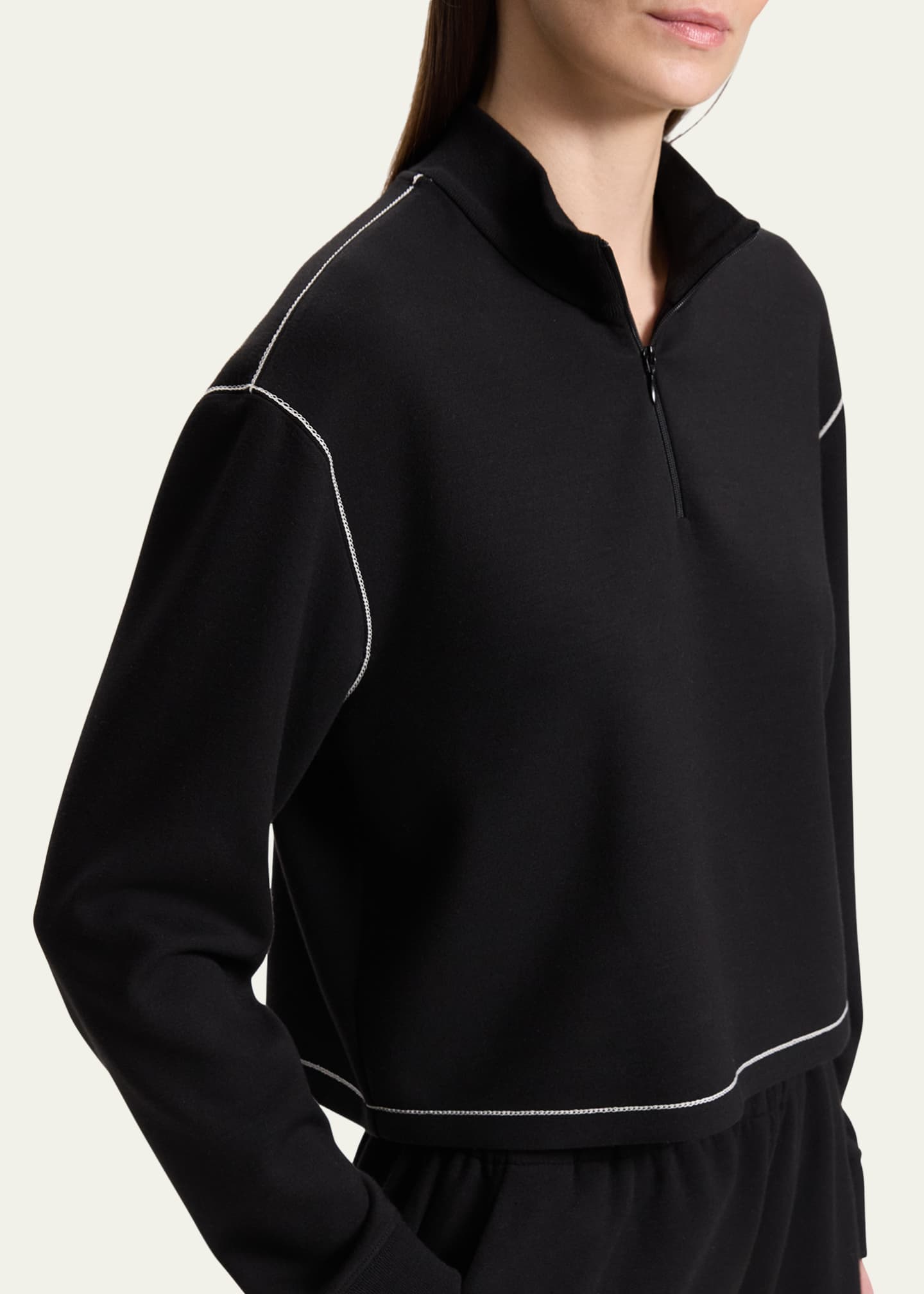 Yimoon Women's Striped Two Piece Workout Set | Oversized Half Zip Pullover Top & Shorts With Pockets | Casual Athletic Outfit