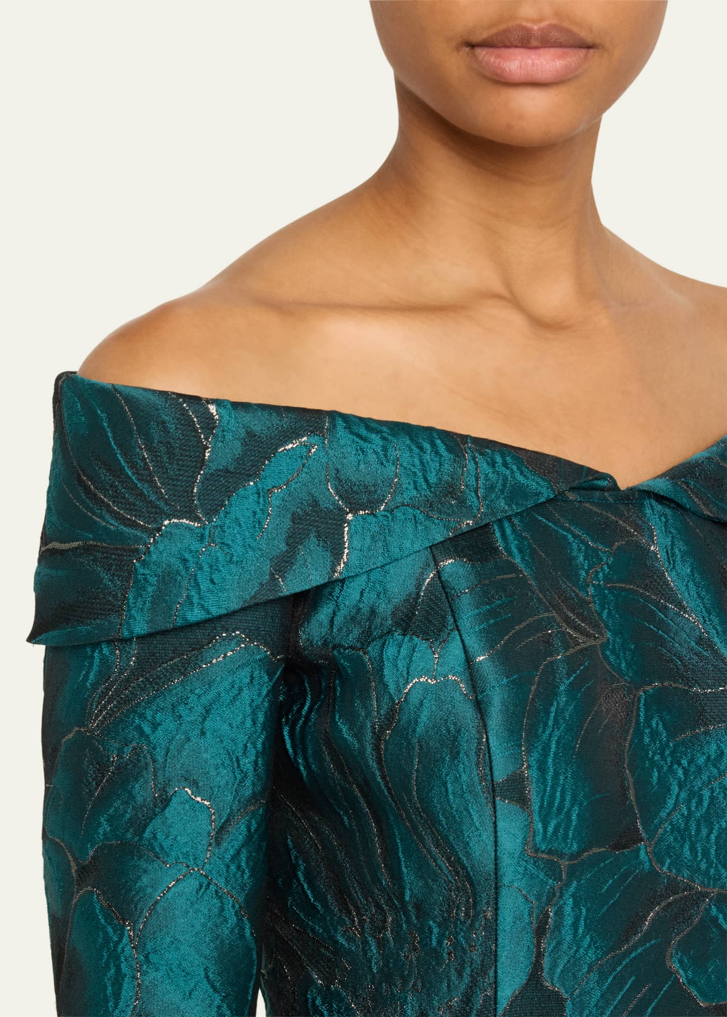 Teri Jon Jacquard A-Line Formal Evening Skirt Gown Size 4