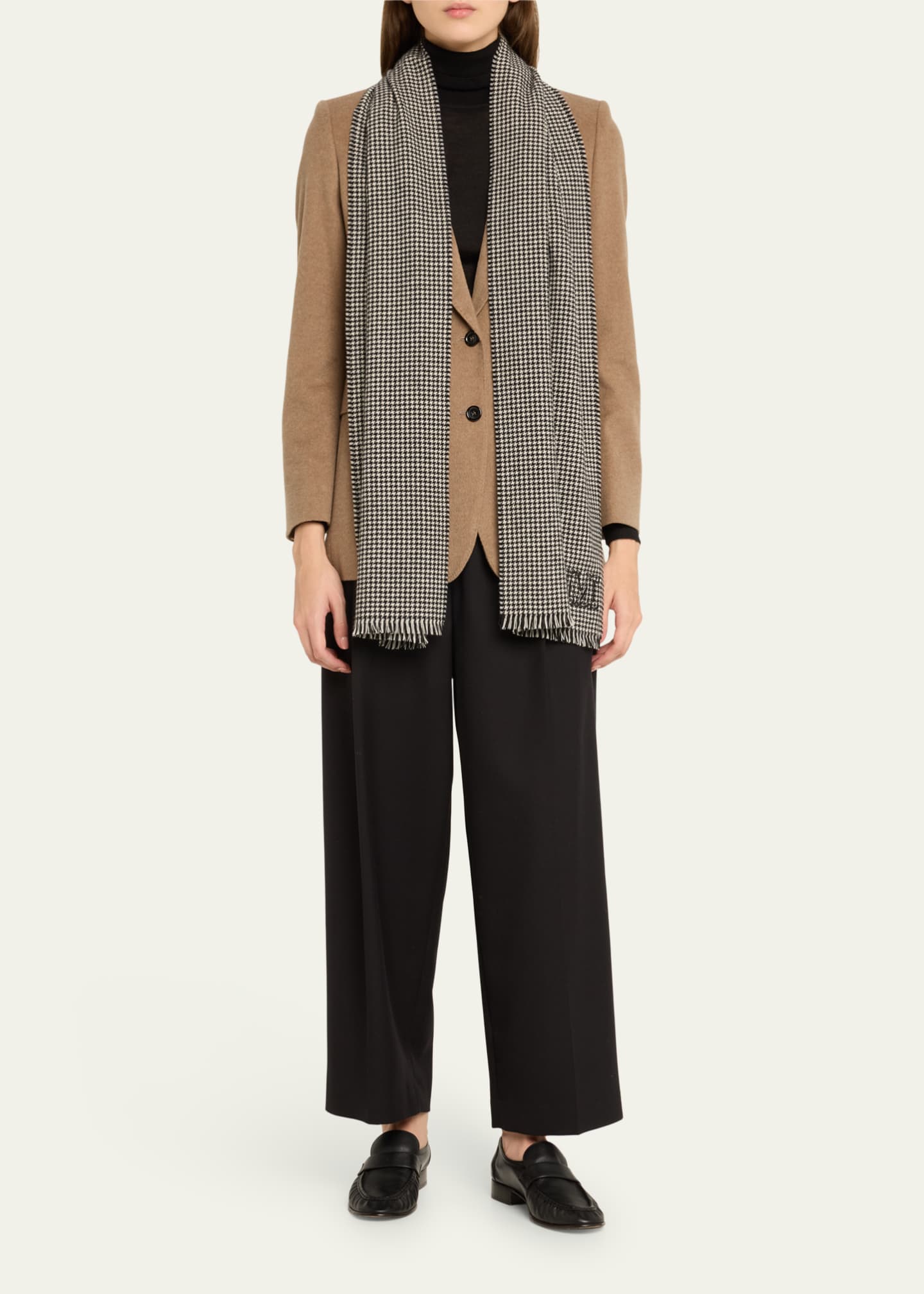 Max Mara Houndstooth Cashmere Scarf Image 2 of 4