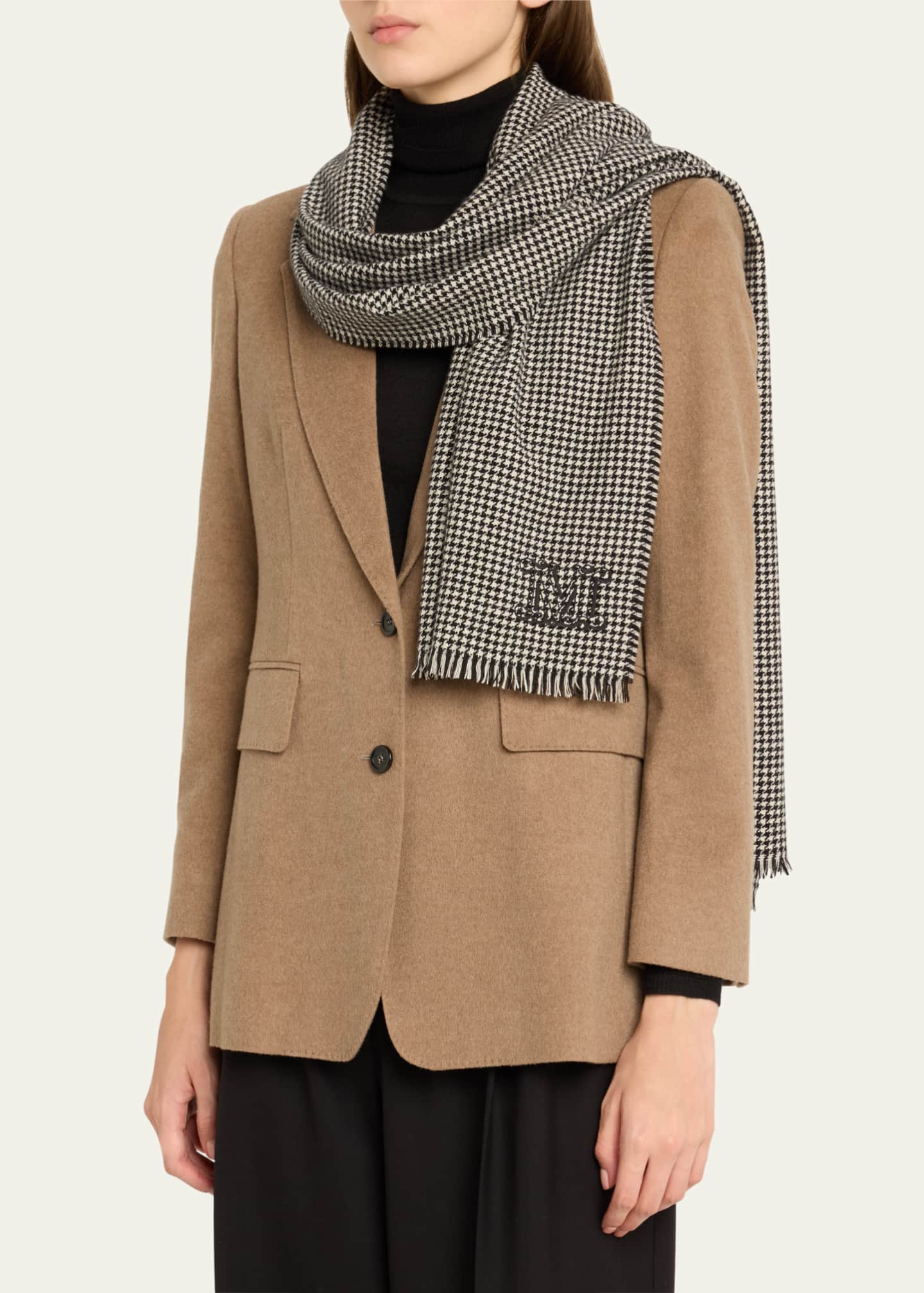 Max Mara Houndstooth Cashmere Scarf Image 3 of 4