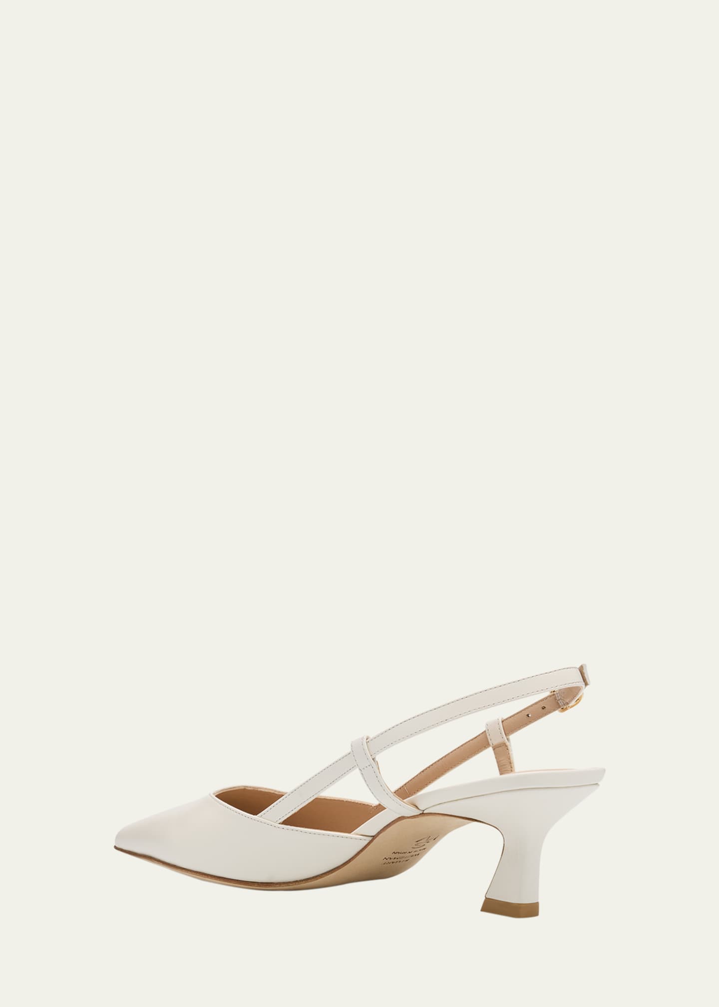 Stuart Weitzman Vinnie Leather Kitten Slingback Pumps Image 4 of 6