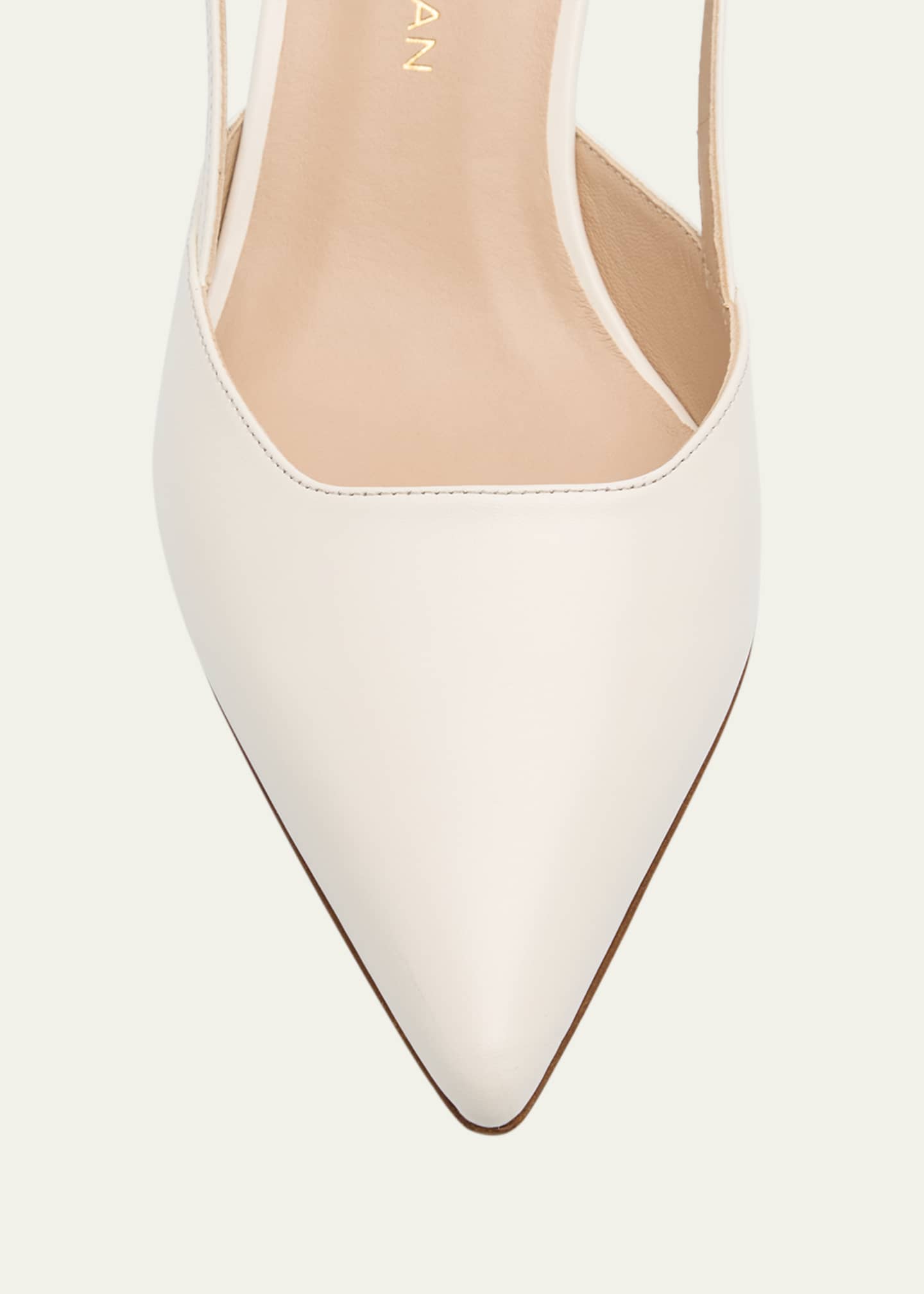 Stuart Weitzman Vinnie Leather Kitten Slingback Pumps Image 5 of 6
