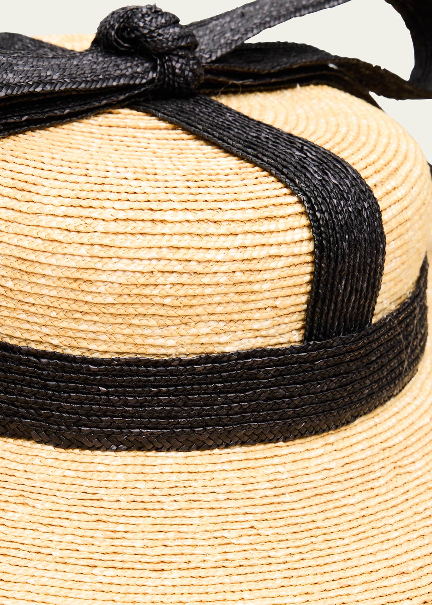 Kokin Riviera Bow Large-Brim Straw Hat Image 2 of 2