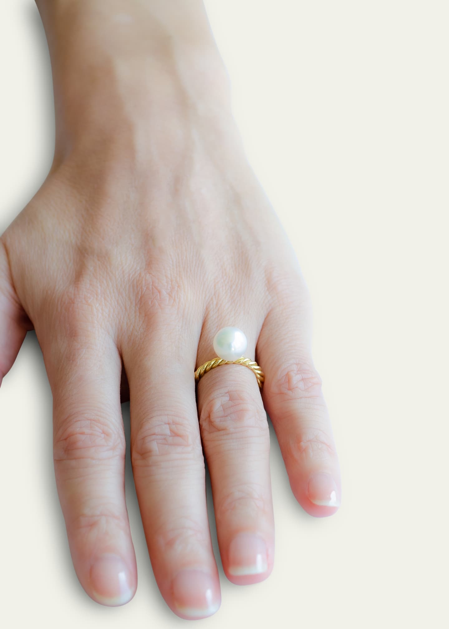 Haute Victoire Akoya Pearl Hand Twisted Ring, Size 6 Image 2 of 2