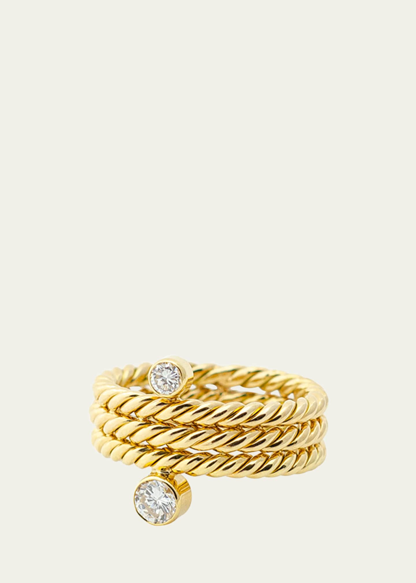 Haute Victoire Hand Twisted 3 Row Diamond Ring, Size 6.5 Image 1 of 2
