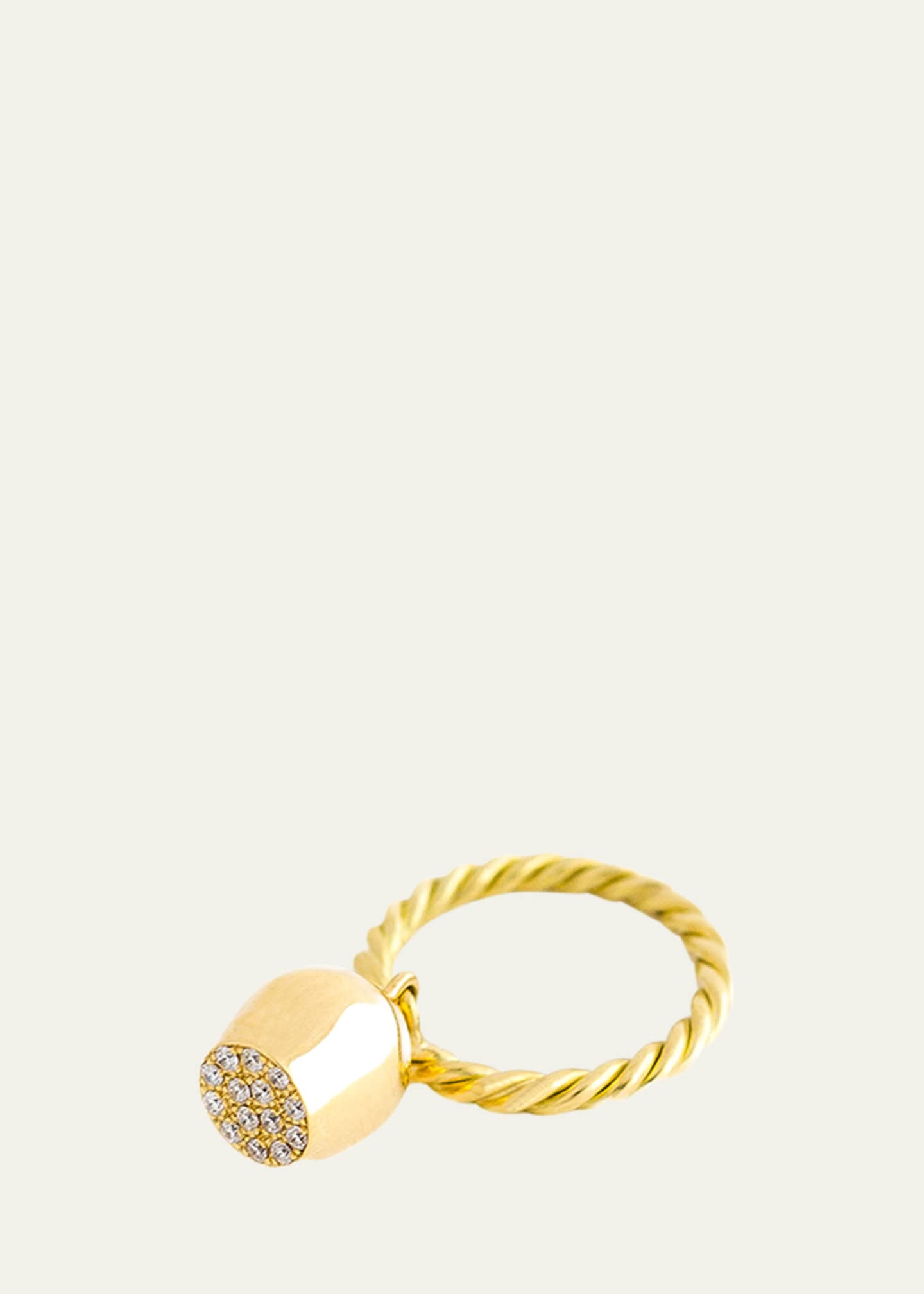 Haute Victoire Diamond Pave Lune Hand Twisted Ring, Size 6.5 Image 1 of 2
