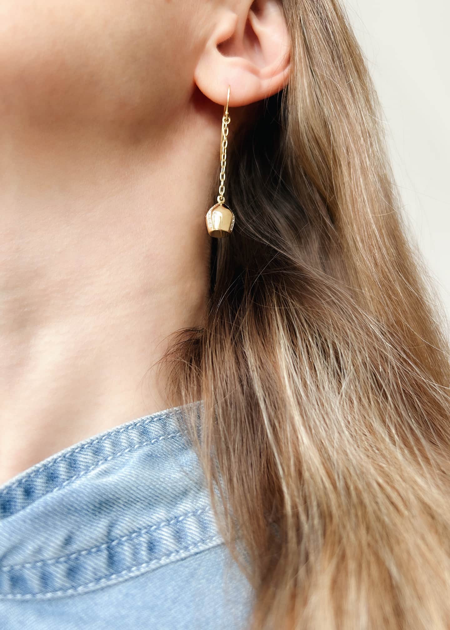 Haute Victoire Diamond Lune Dangle Earrings Image 2 of 2
