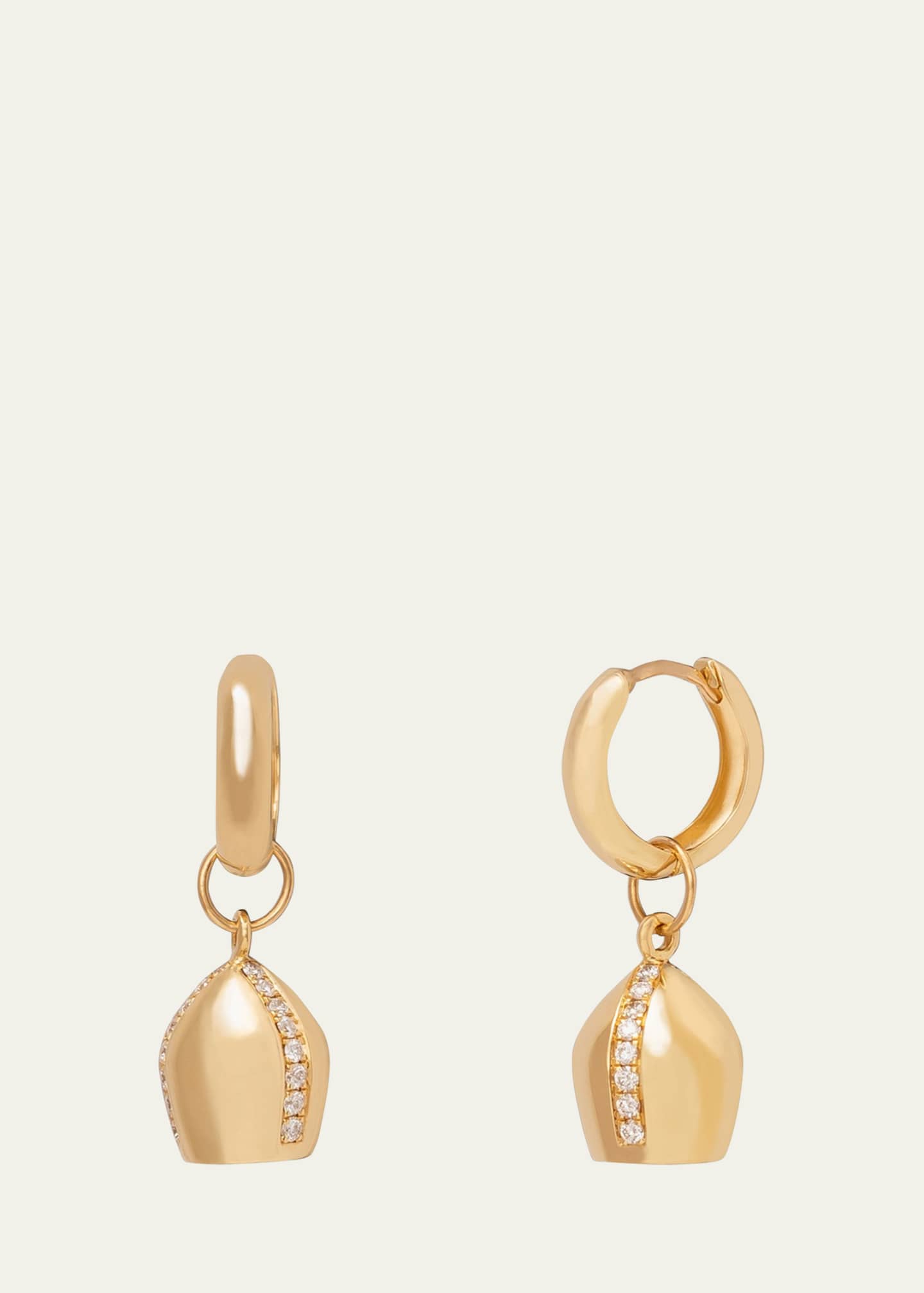 Haute Victoire Diamond Lune Hoop Earrings Image 1 of 2