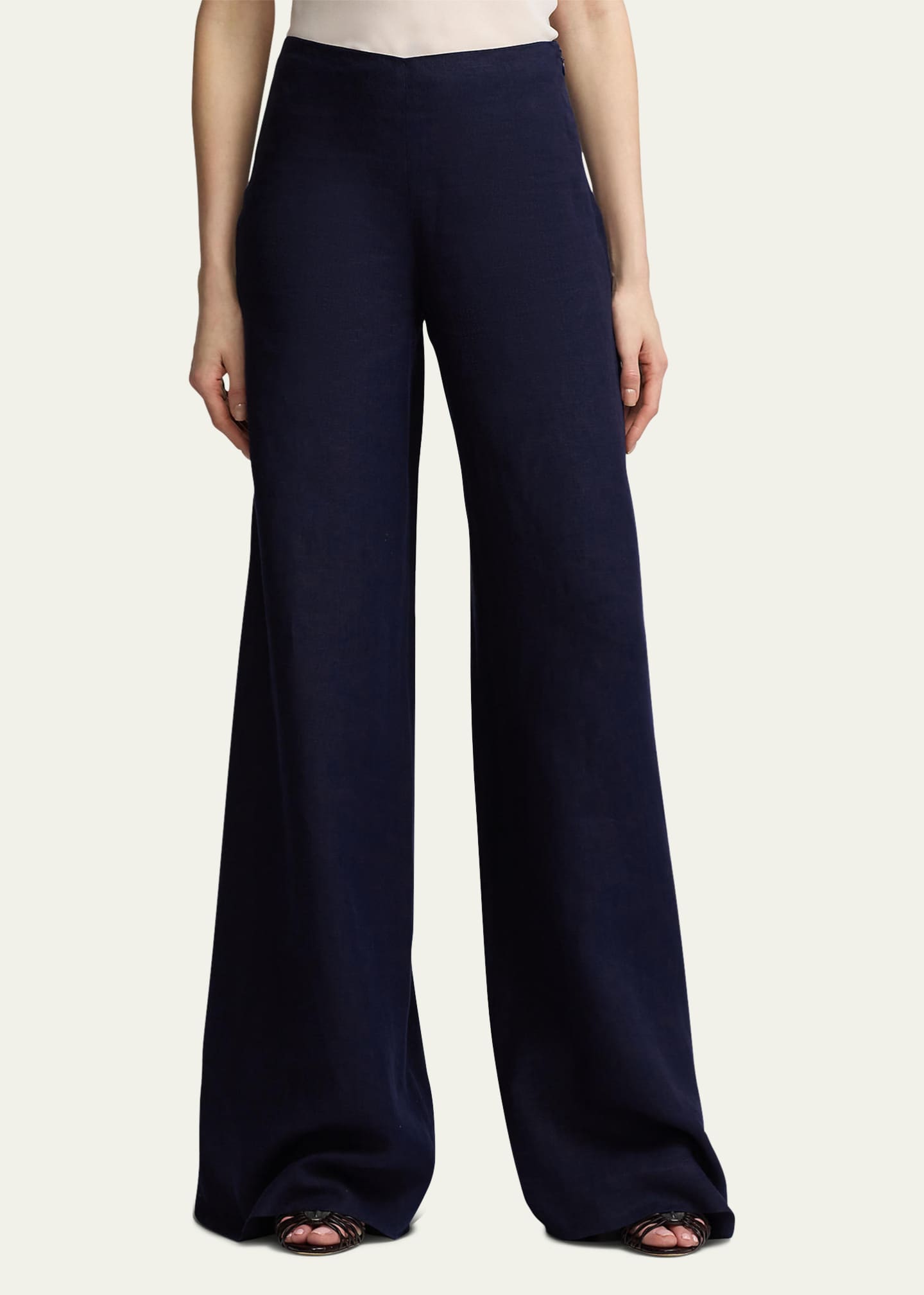 【送料&関税込】Ralph Lauren Daria Full Length Pants Ralph Lauren Collection Daria Linen Wide-Leg Pants