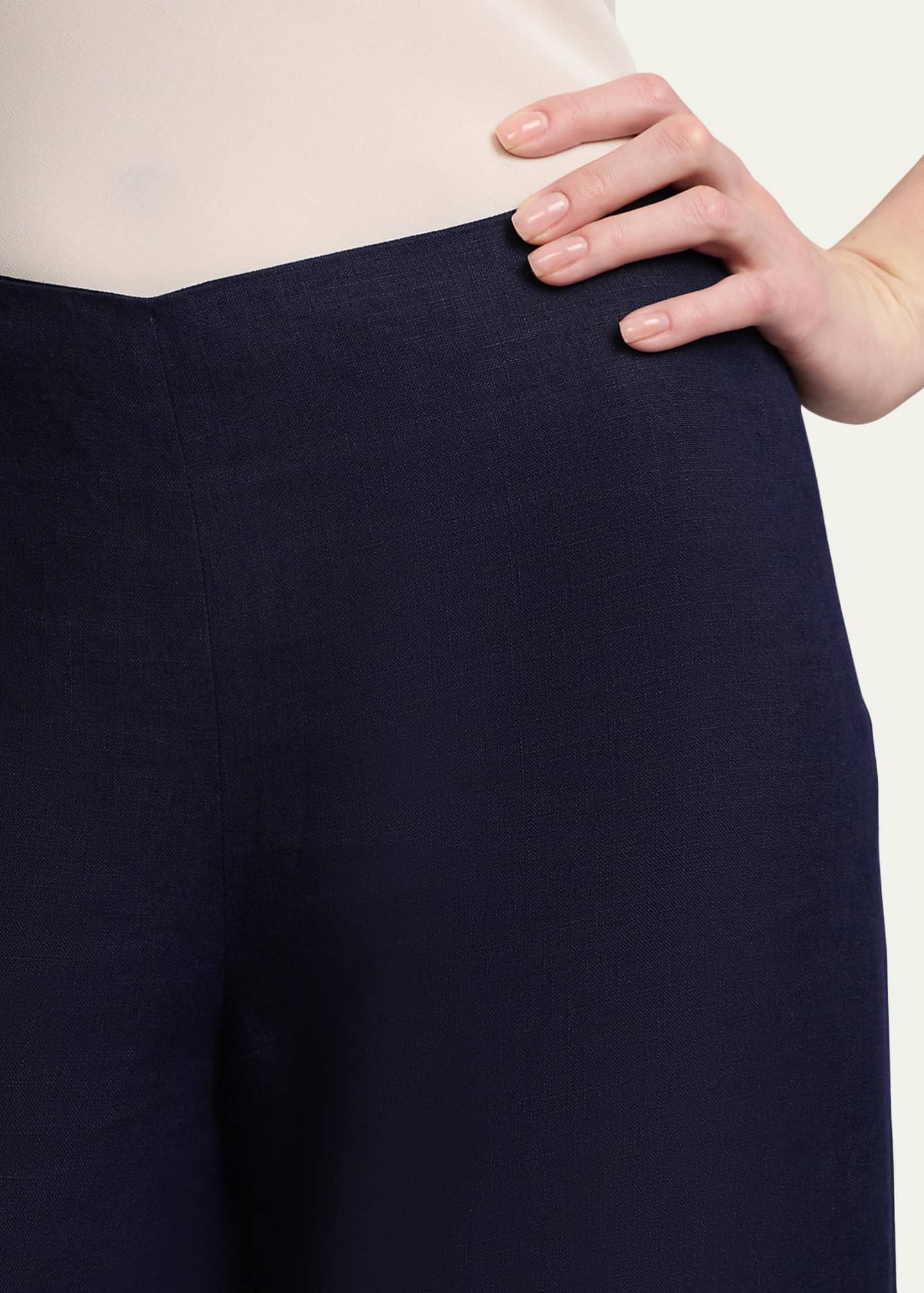Ralph Lauren Collection Daria Linen Wide-Leg Pants