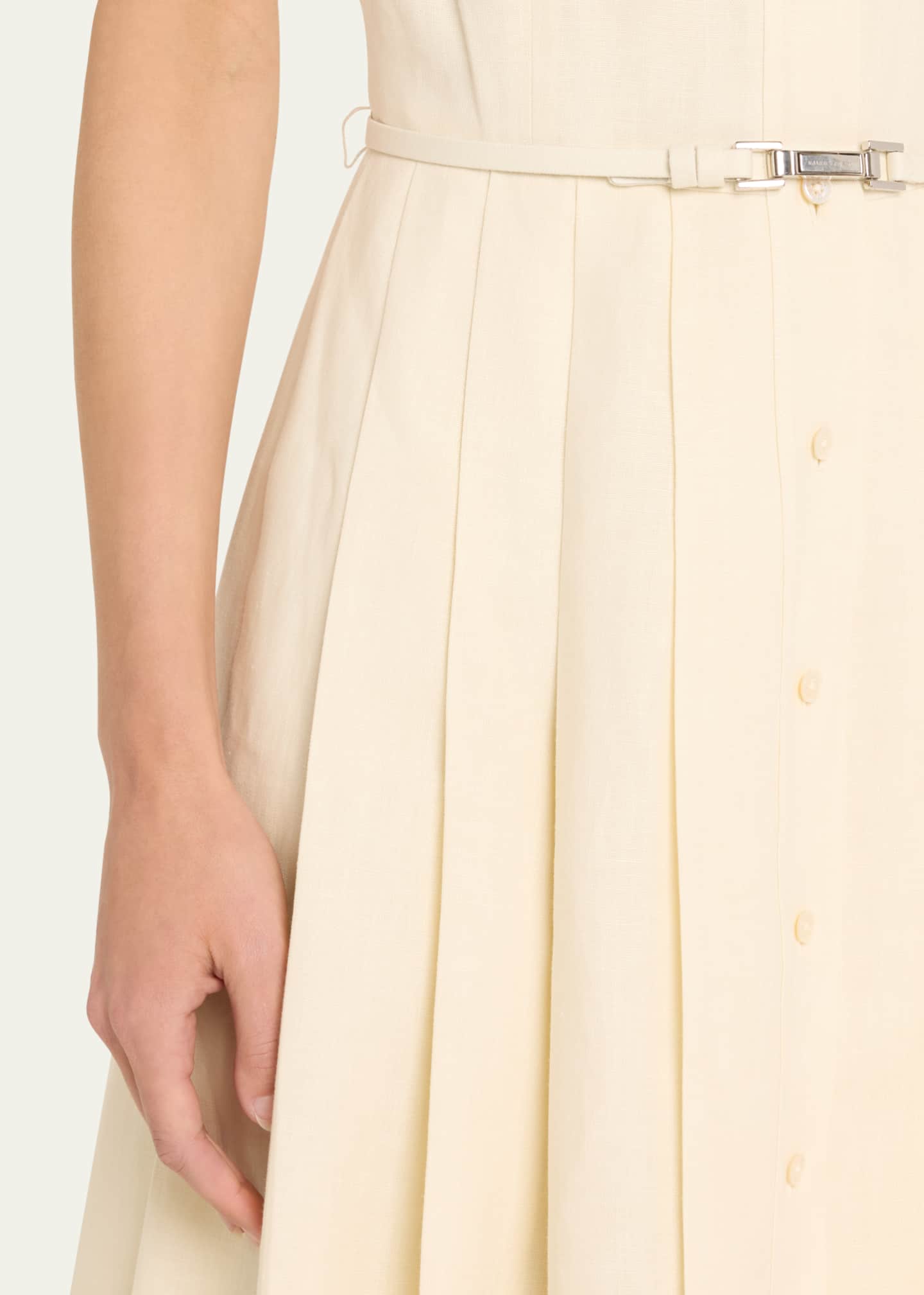 Ralph Lauren Collection Freida Pleated Belted Midi Dress Bergdorf Goodman