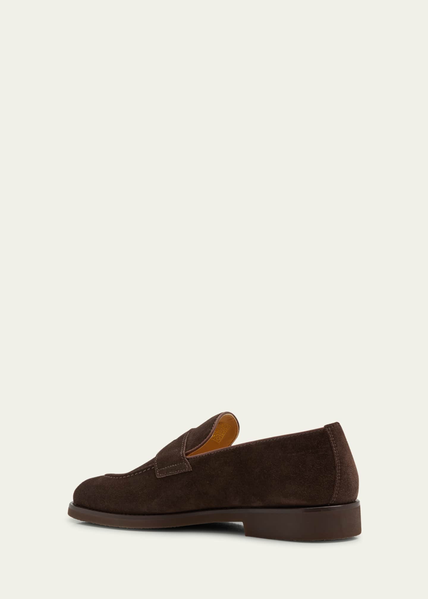 Brunello Cucinelli Men's Flex-Sole Suede Penny Loafers Image 2 of 3