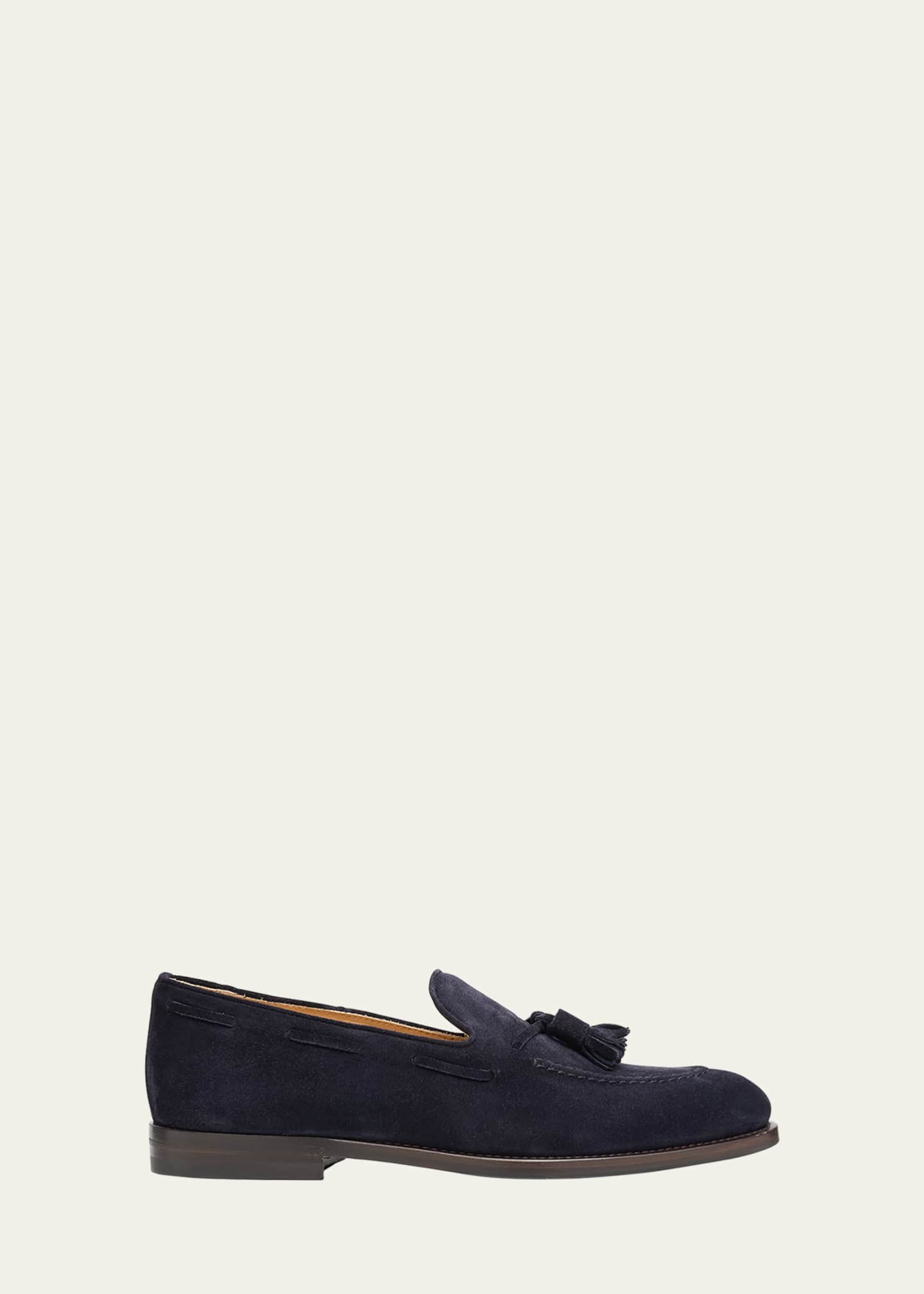 Brunello Cucinelli Men's Suede Tassel Loafers Image 1 of 4