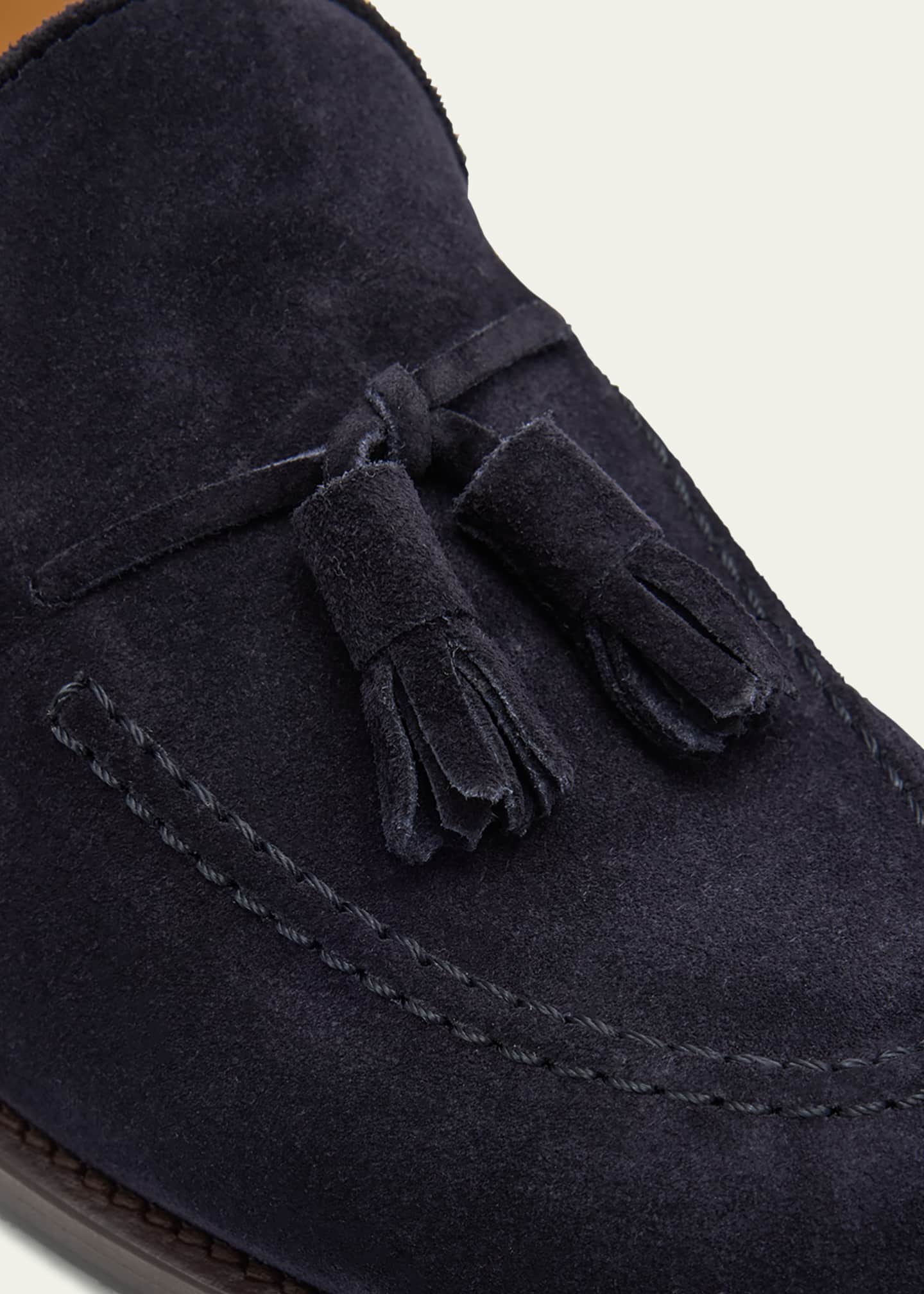 Brunello Cucinelli Men's Suede Tassel Loafers Image 3 of 4