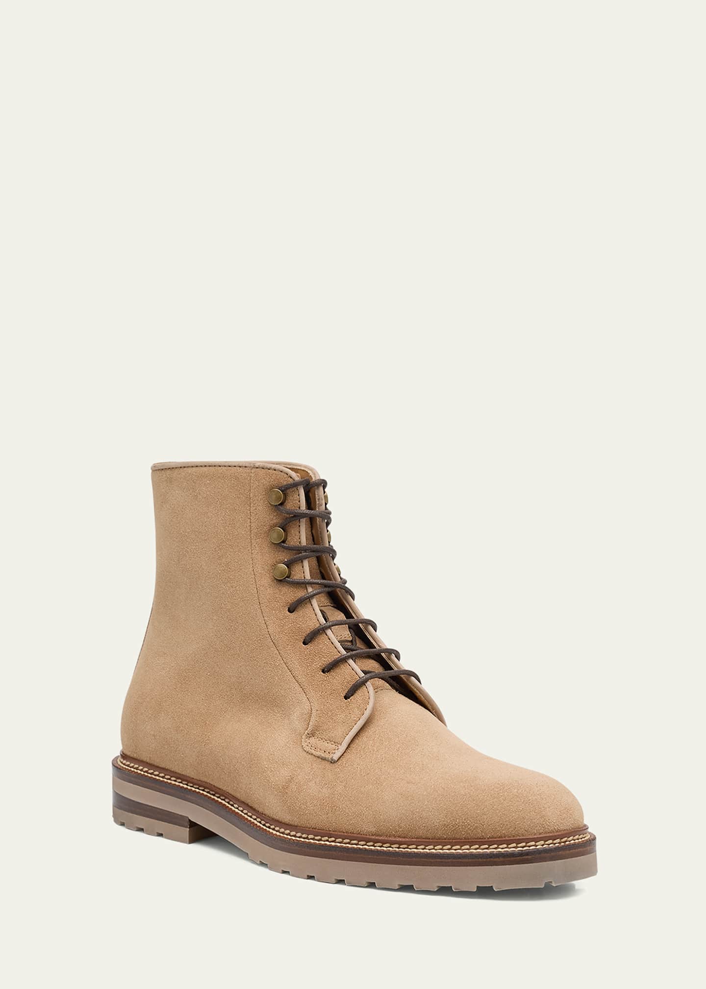 ブーツ Brunello Cucinelli Ankle Boots Brunello Cucinelli Men's Suede Lace-Up Ankle Boots