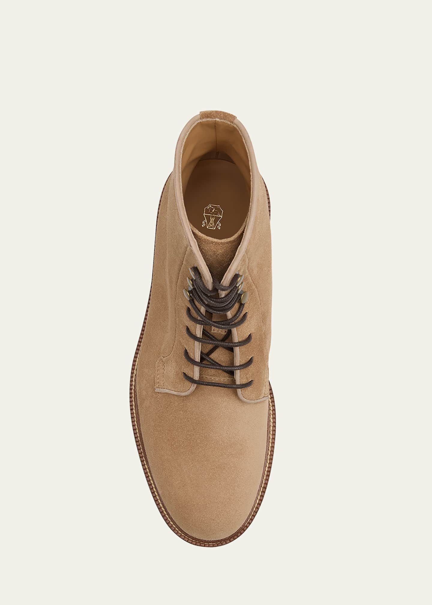 Brunello Cucinelli Men's Suede Lace-Up Ankle Boots