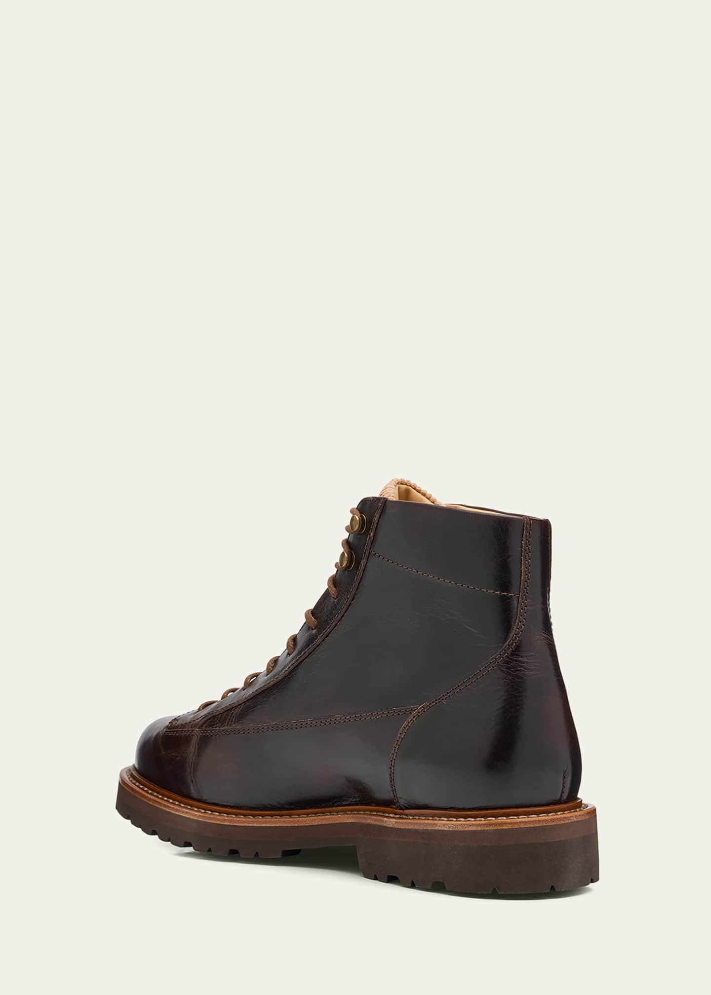 Brunello Cucinelli Men's Urban Leather Hiking Boots Image 3 of 5