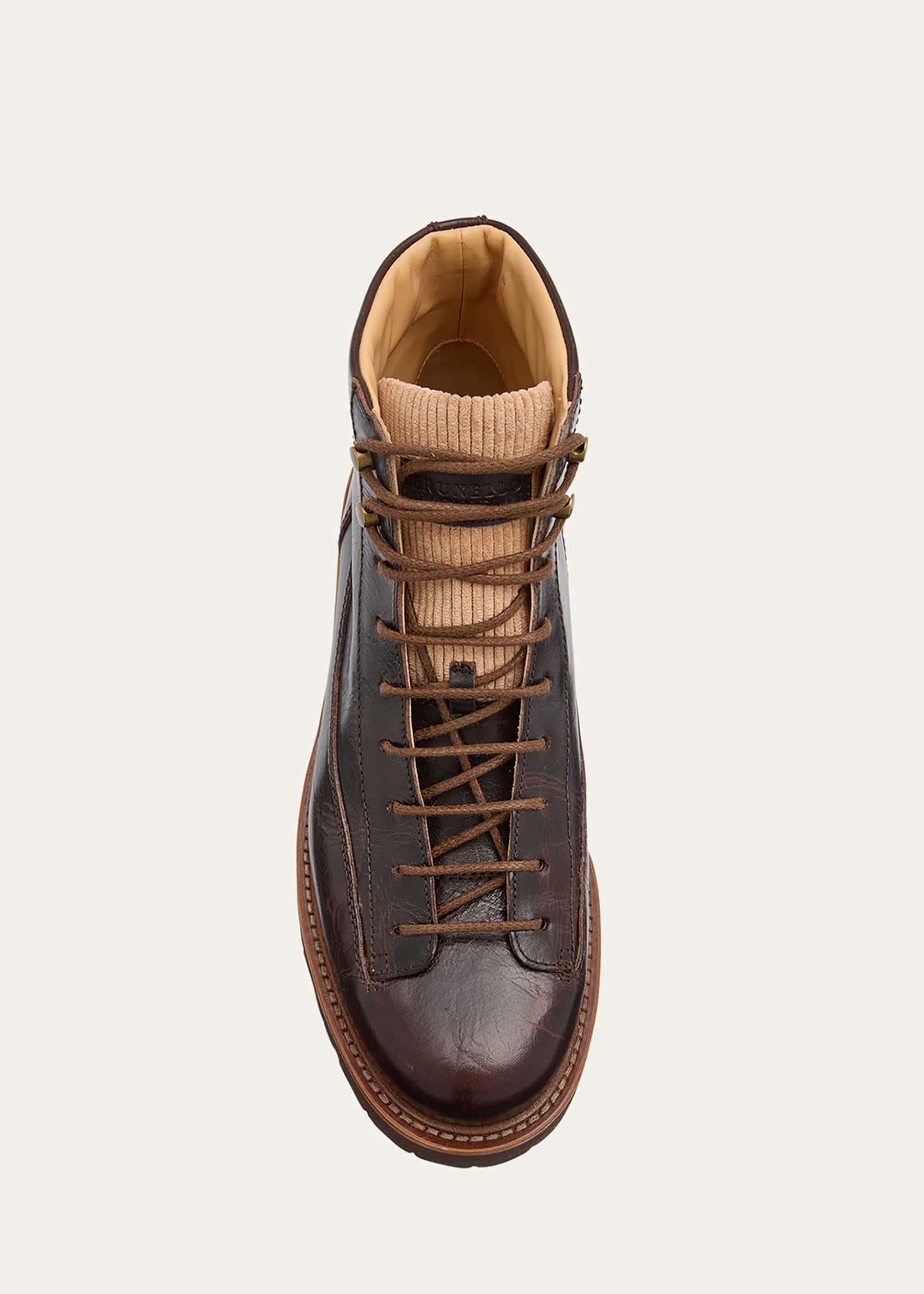 Brunello Cucinelli Men's Urban Leather Hiking Boots Image 5 of 5