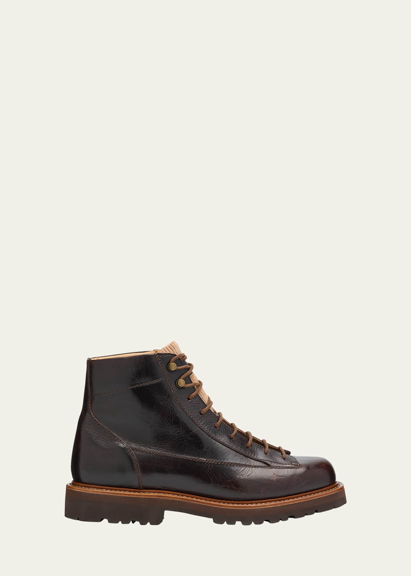Brunello Cucinelli Men's Urban Leather Hiking Boots Image 1 of 5